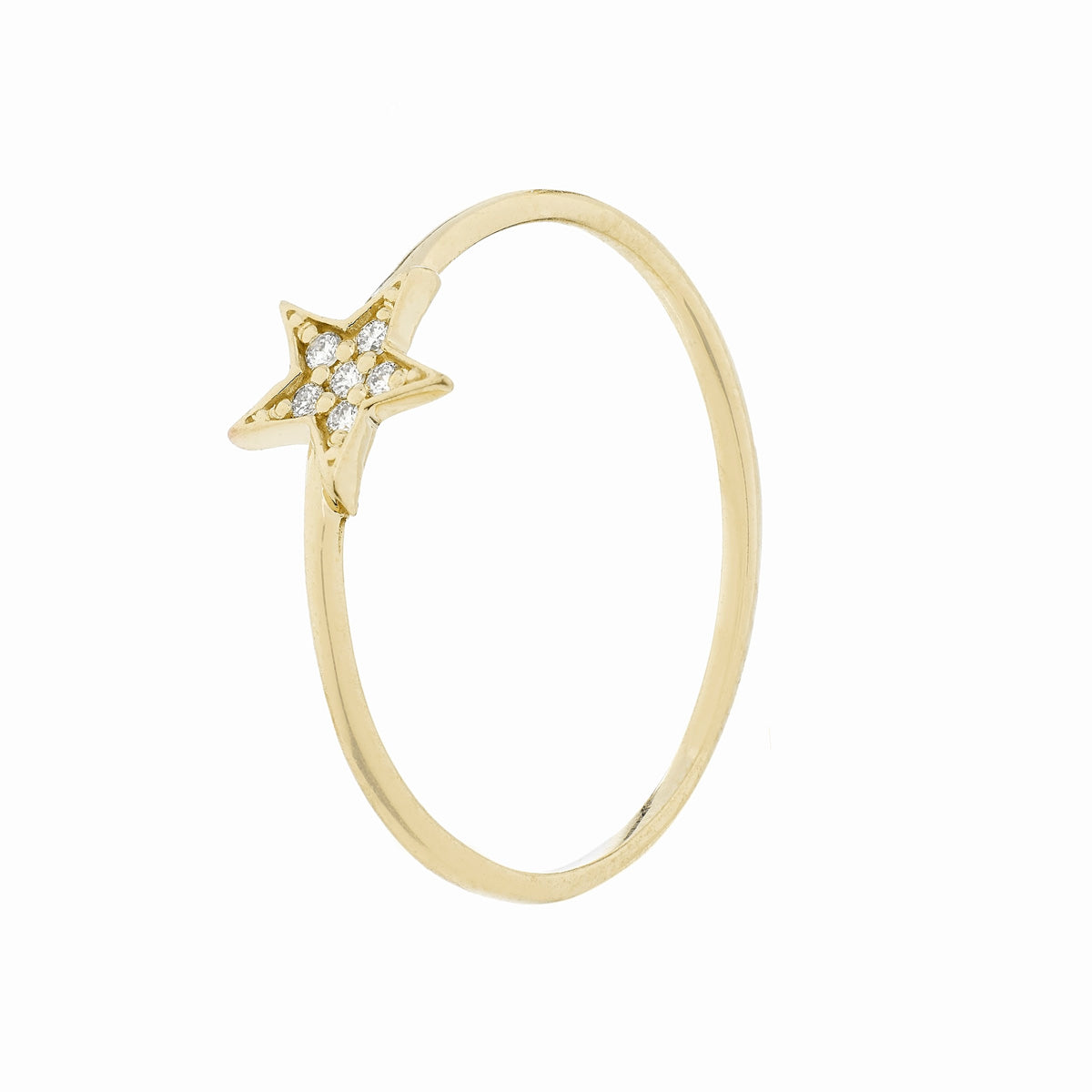 18k sterling gold and diamond Star ring