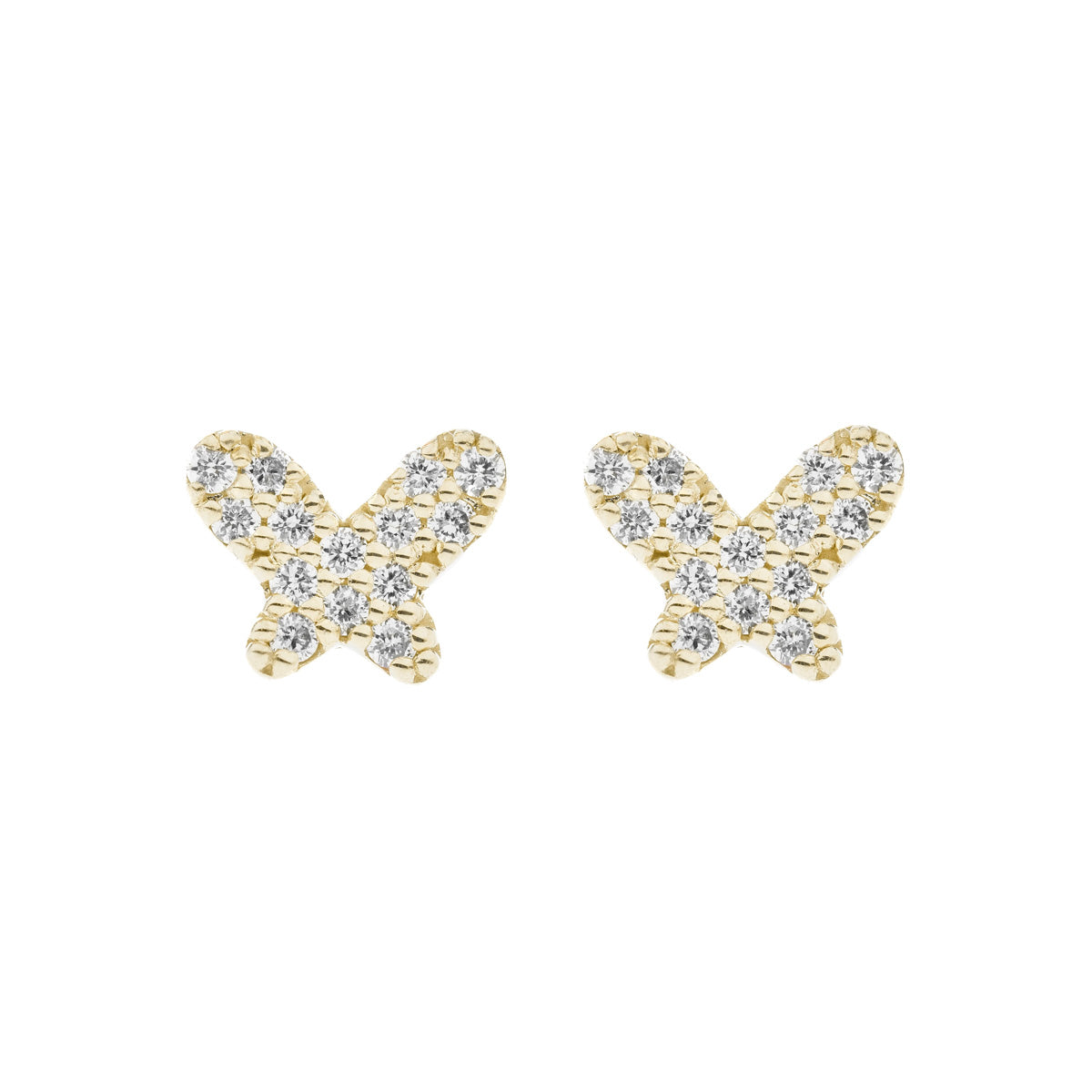 Pendientes Butterfly oro de ley de 18k y diamantes
