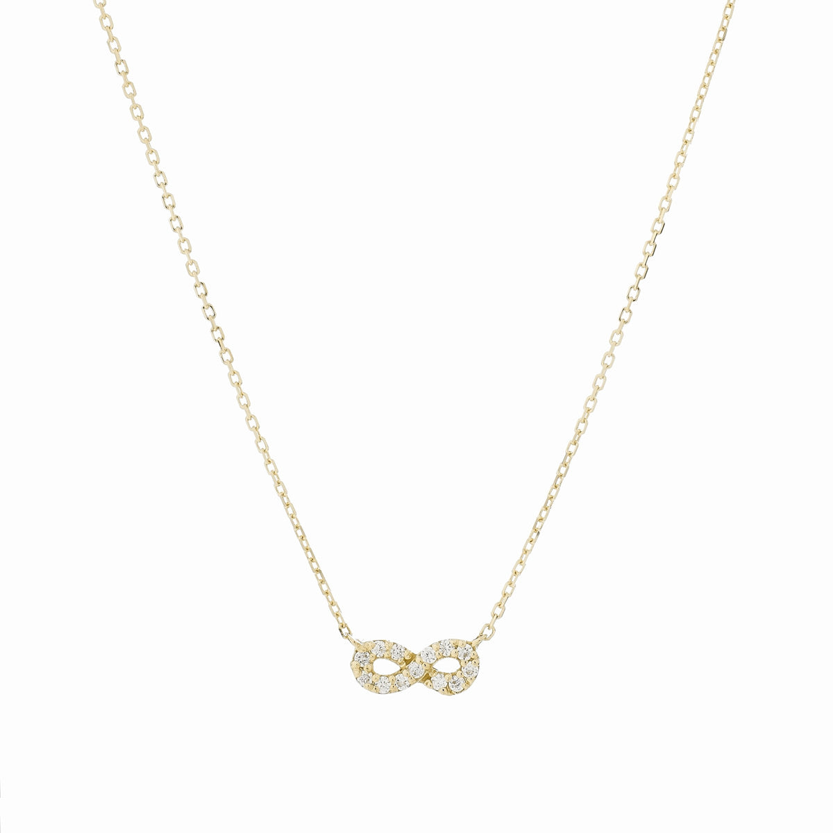 Infinity necklace 18k sterling gold and diamonds