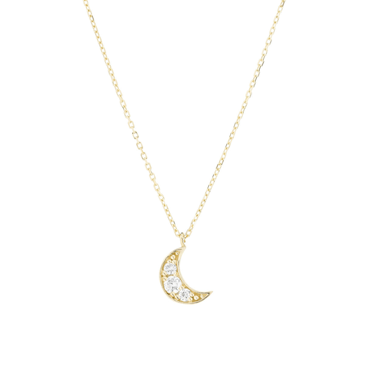 Moon necklace 18k sterling gold and diamonds