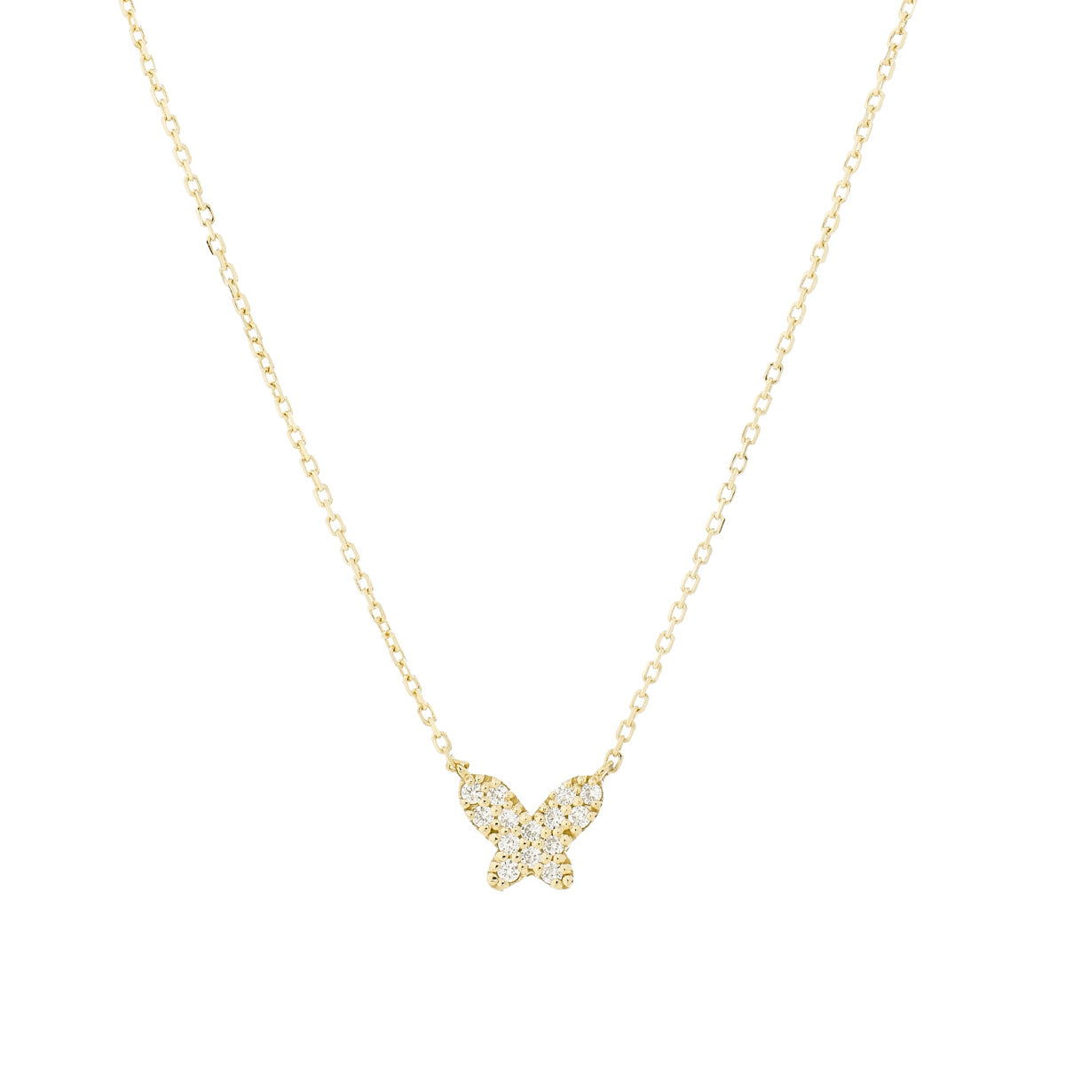 18k sterling gold and diamond Butterfly necklace