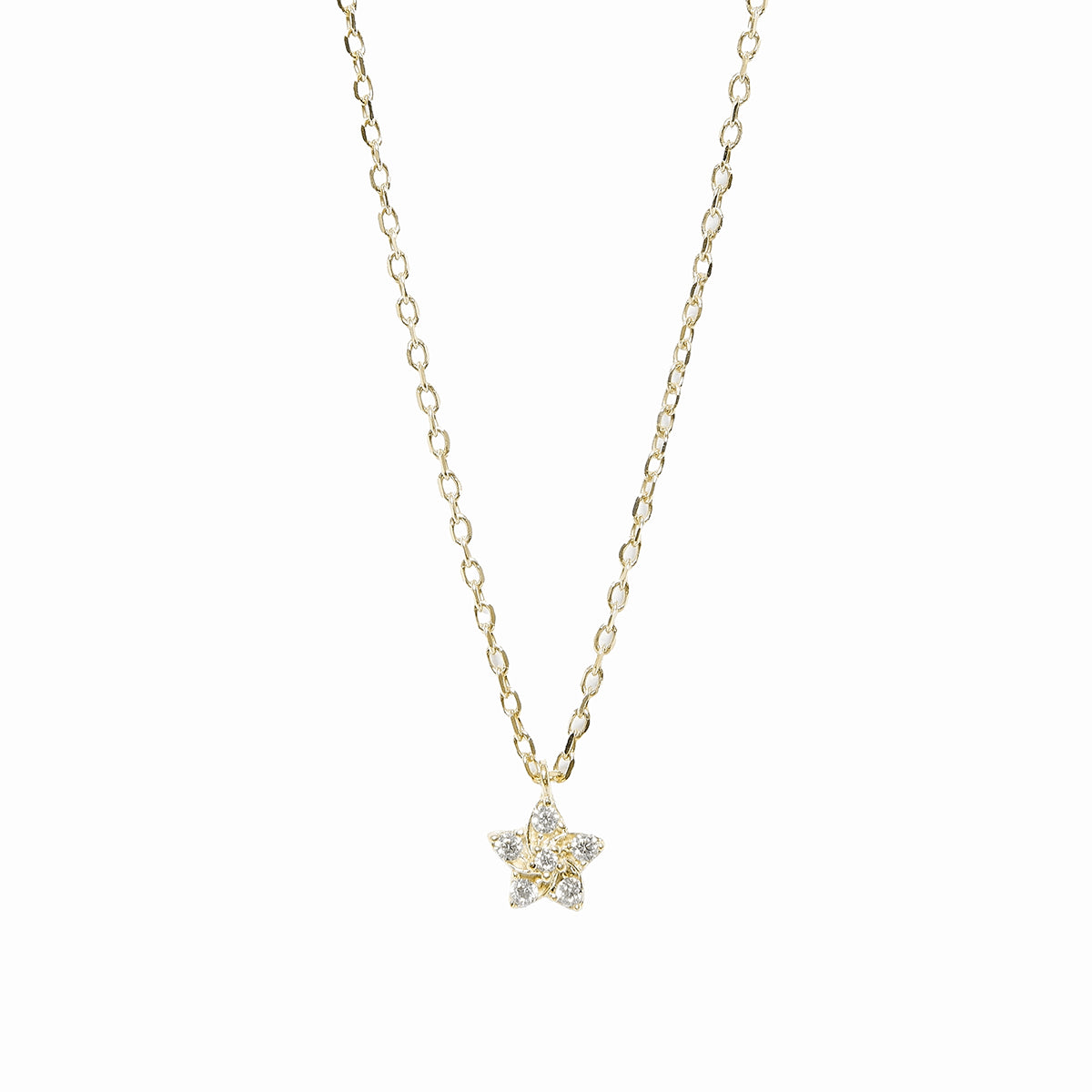 Flower necklace 18k sterling gold and diamonds
