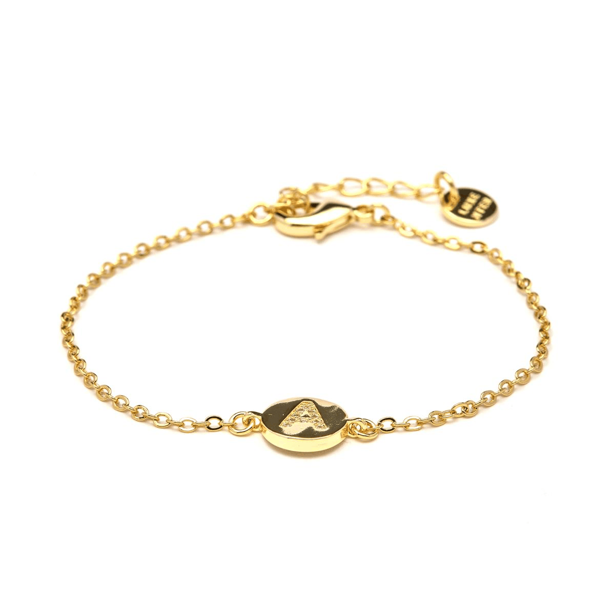 Bracelet avec zircone brillante finition or jaune 18 carats - Alphabet