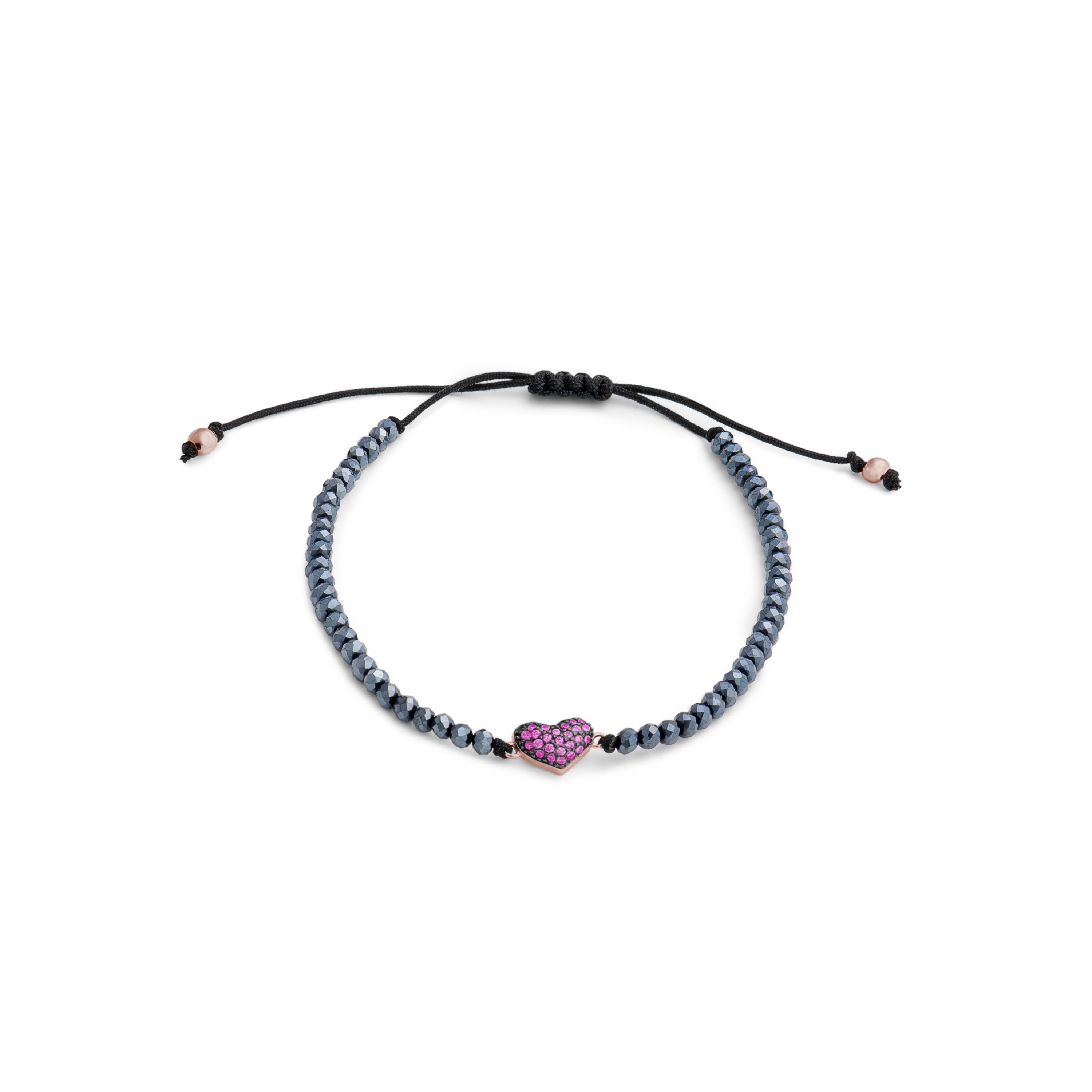 Pulsera de Plata de Ley 925 con Circonita Rubí acabada en oro rosa 18K - Amor