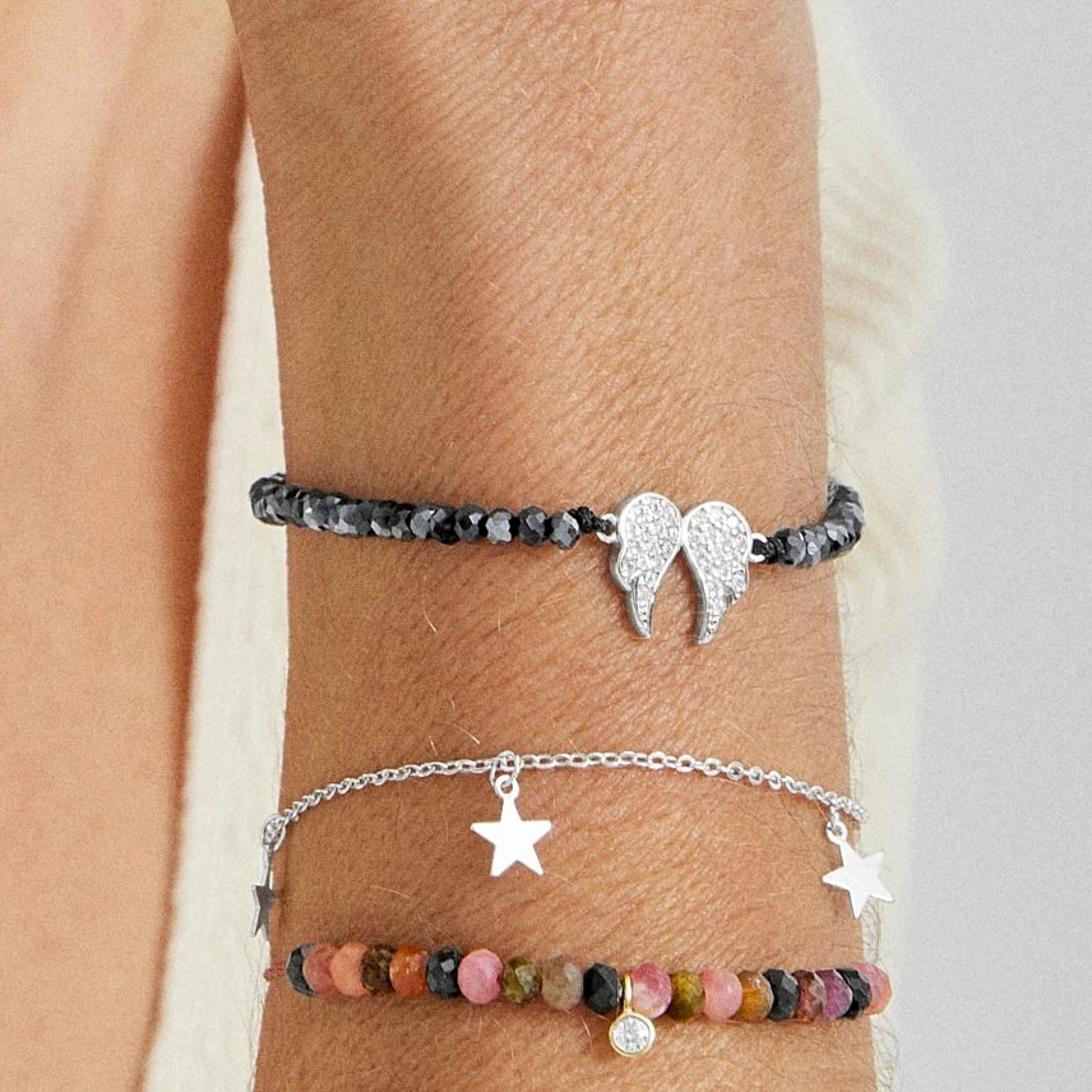 925 Sterling Silver Bracelet with Brilliant Zirconia finished in Rhodium - Purity