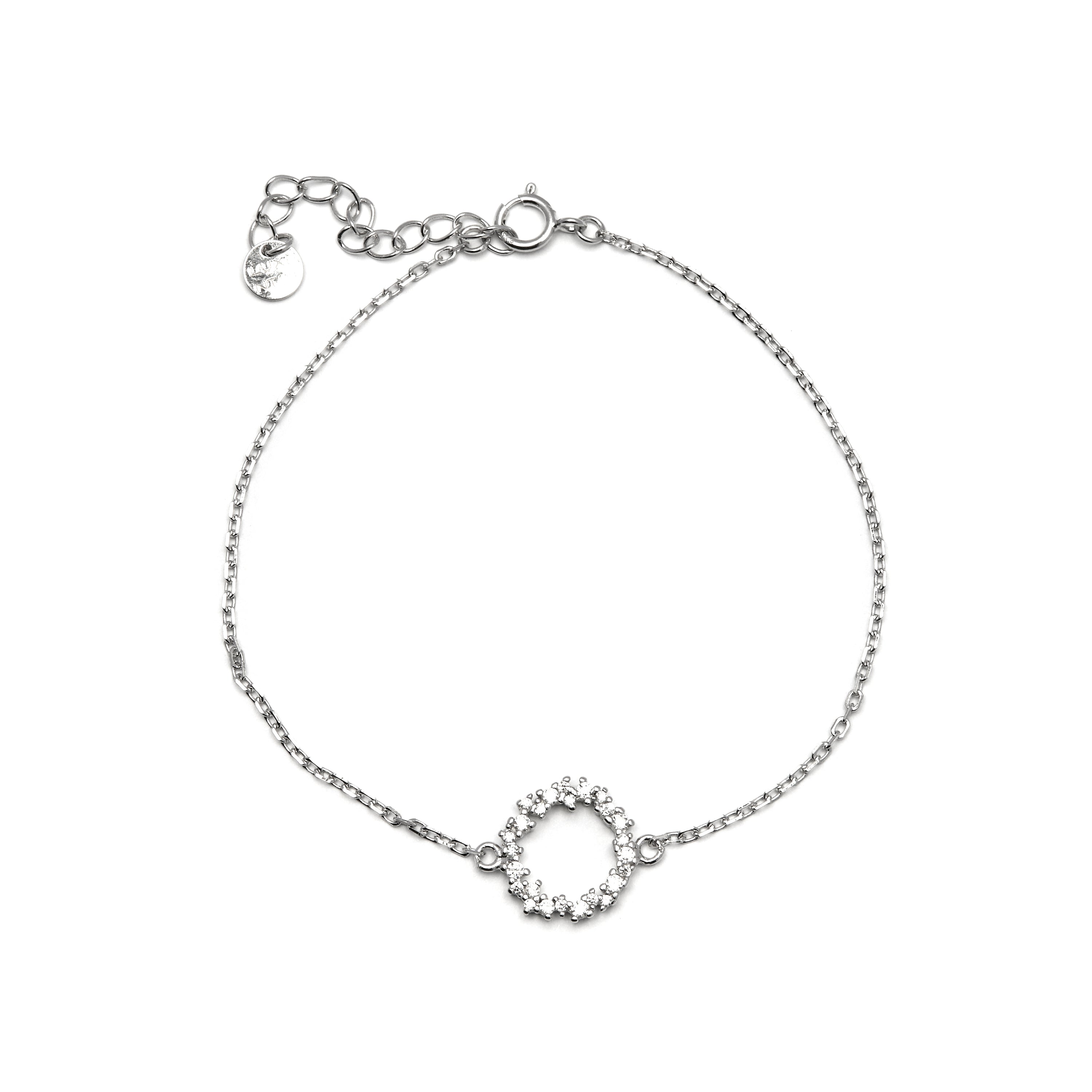 Pulsera de Plata de Ley 925 con Circonita Brillante acabada en rodio - Thilak