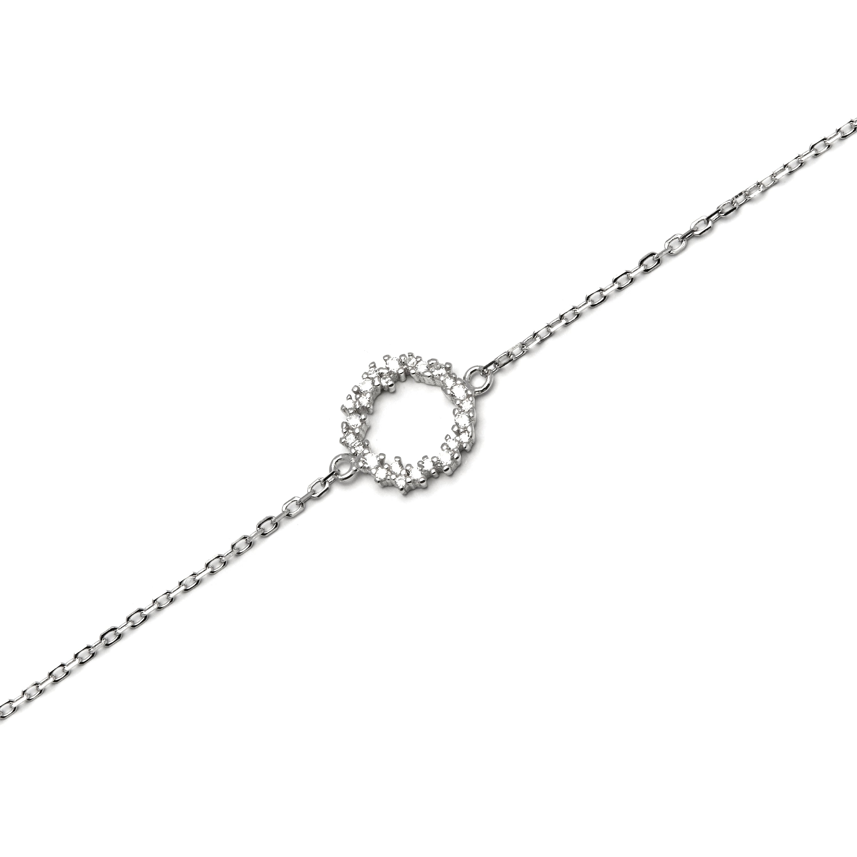 Pulsera de Plata de Ley 925 con Circonita Brillante acabada en rodio - Thilak