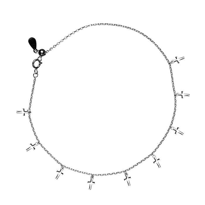 Pulsera de Plata de Ley 925 acabada en rodio - Cruz