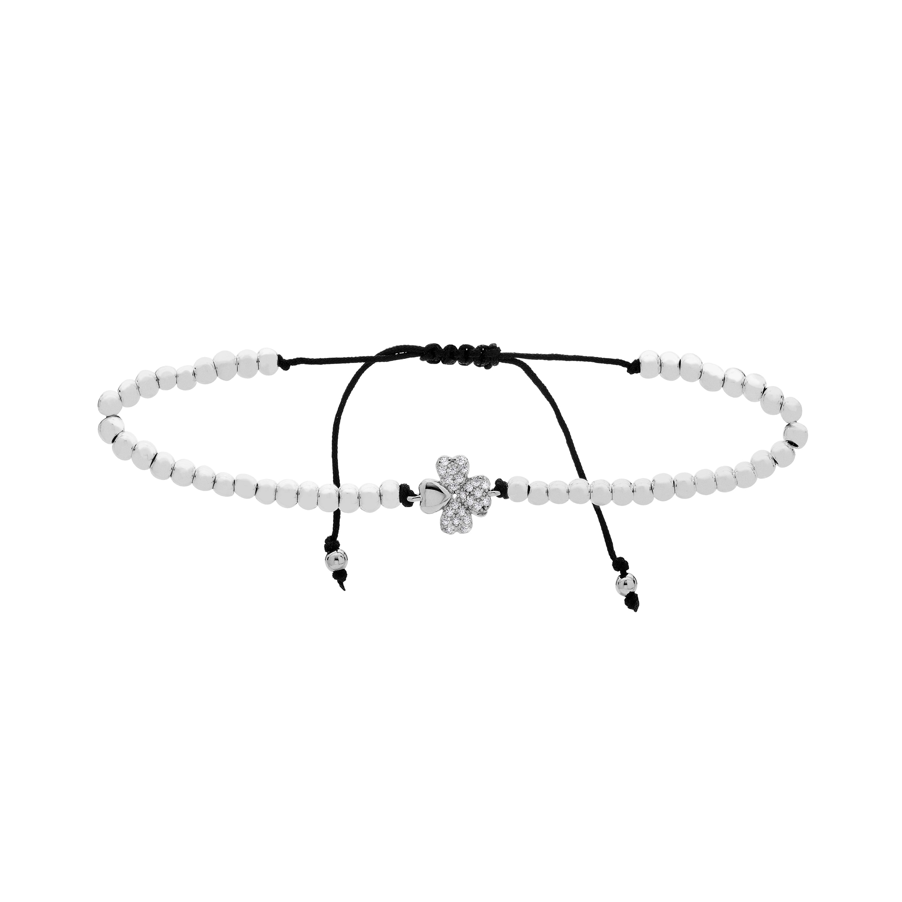 Bracelet en argent sterling 925 avec zircon brillant fini en rhodium - Nethdra