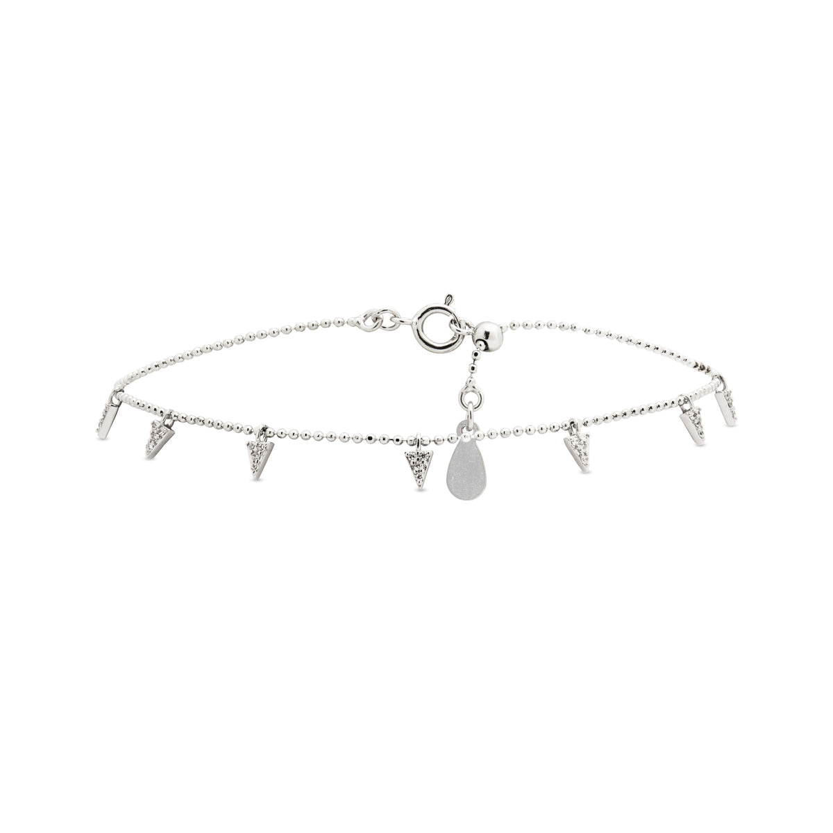 Pulseira de Prata de Lei 925 com Zircónia Brilhante acabada em ródio - Wisedun