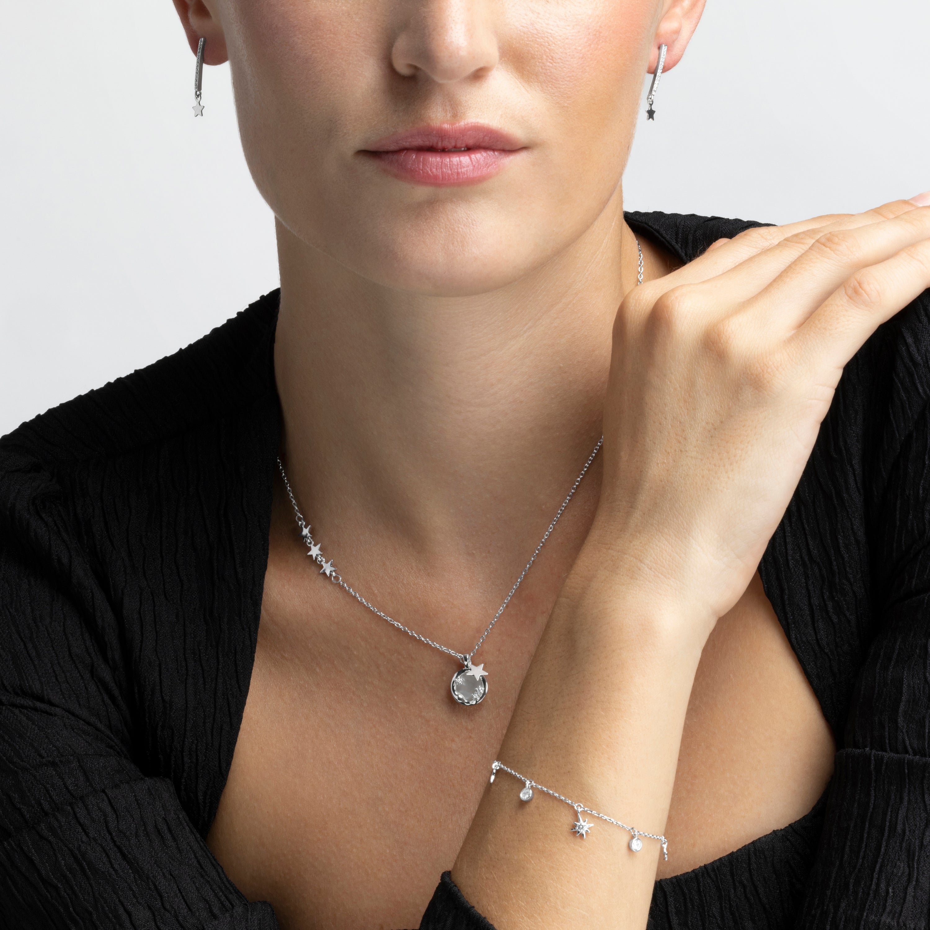 Pulsera de Plata de Ley 925 con Circonita Brillante acabada en rodio - Oyazia
