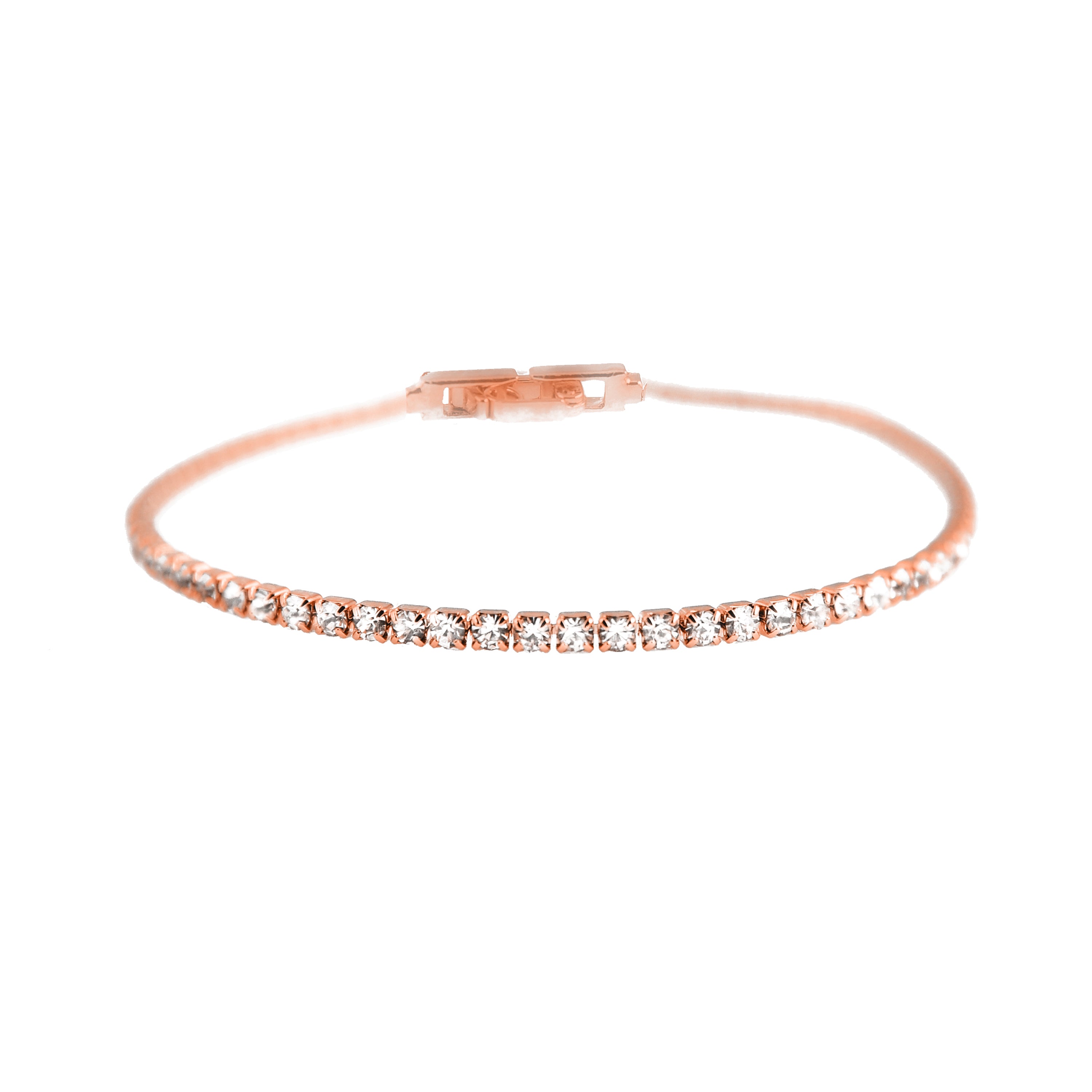 Pulsera de Circonita Brillante acabada en oro rosa 18K - Kayla