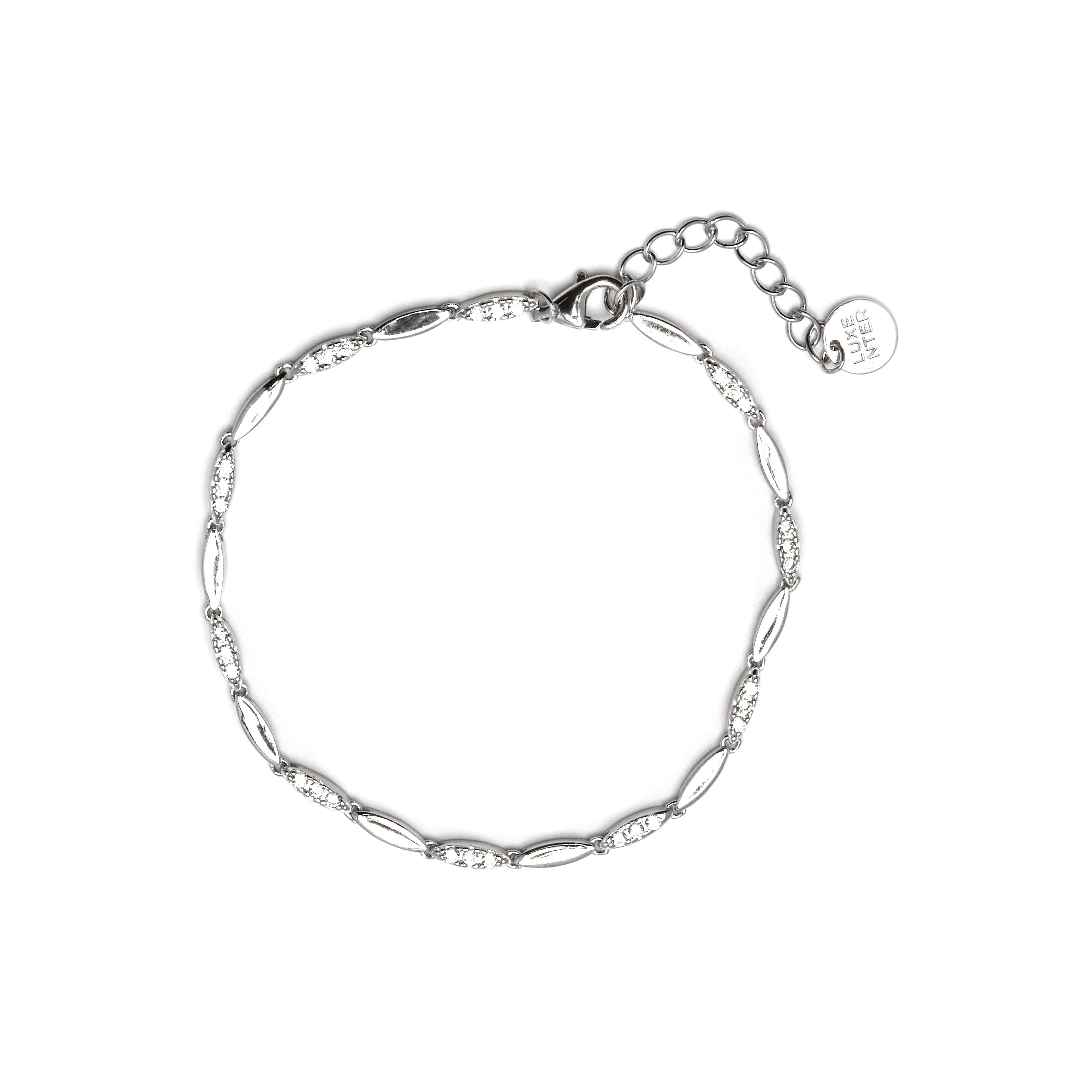 Pulseira de Prata de Lei 925 com Zircónia Brilhante acabada em ródio - Ferdnan