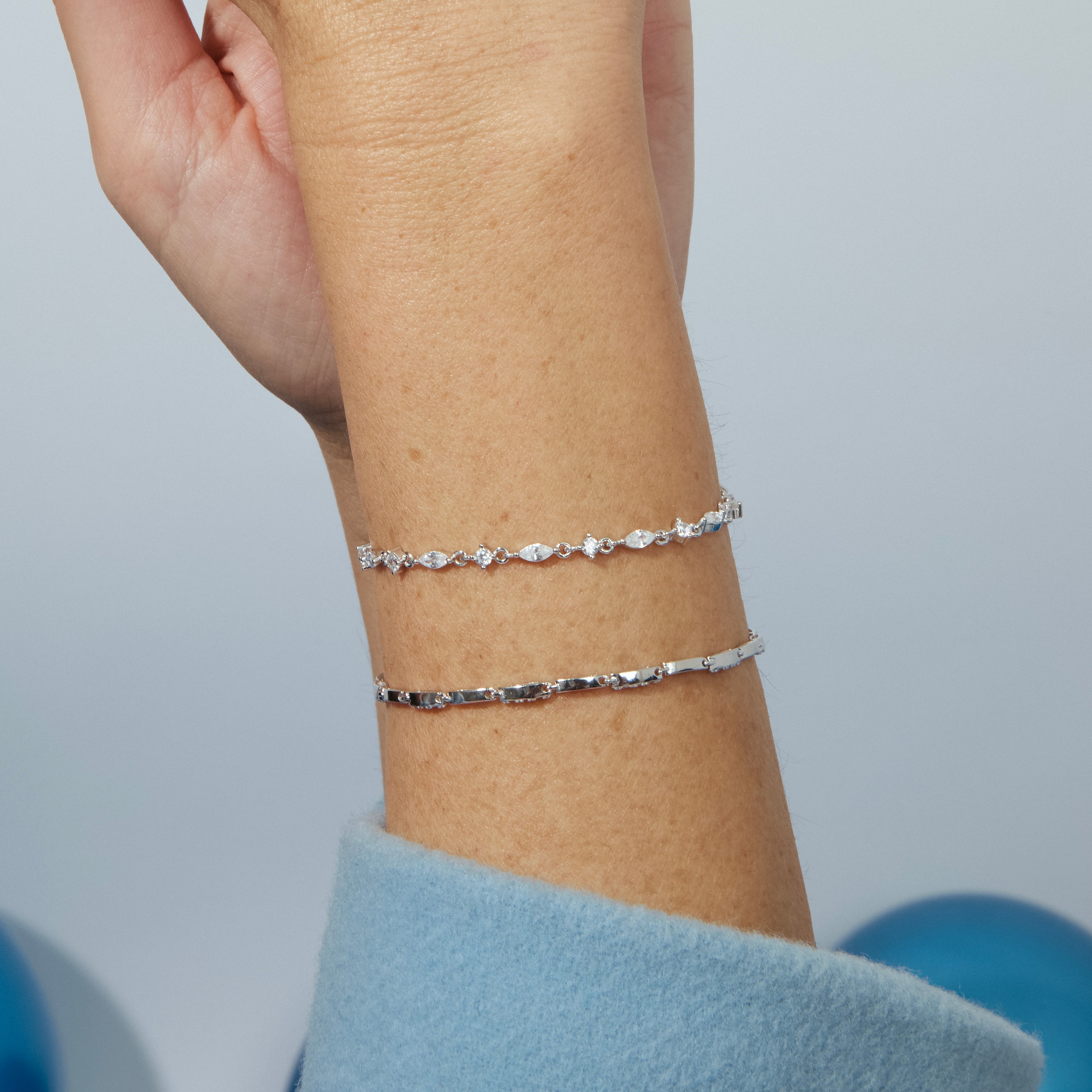 Pulseira de Prata de Lei 925 com Zircónia Brilhante acabada em ródio - Ferdnan