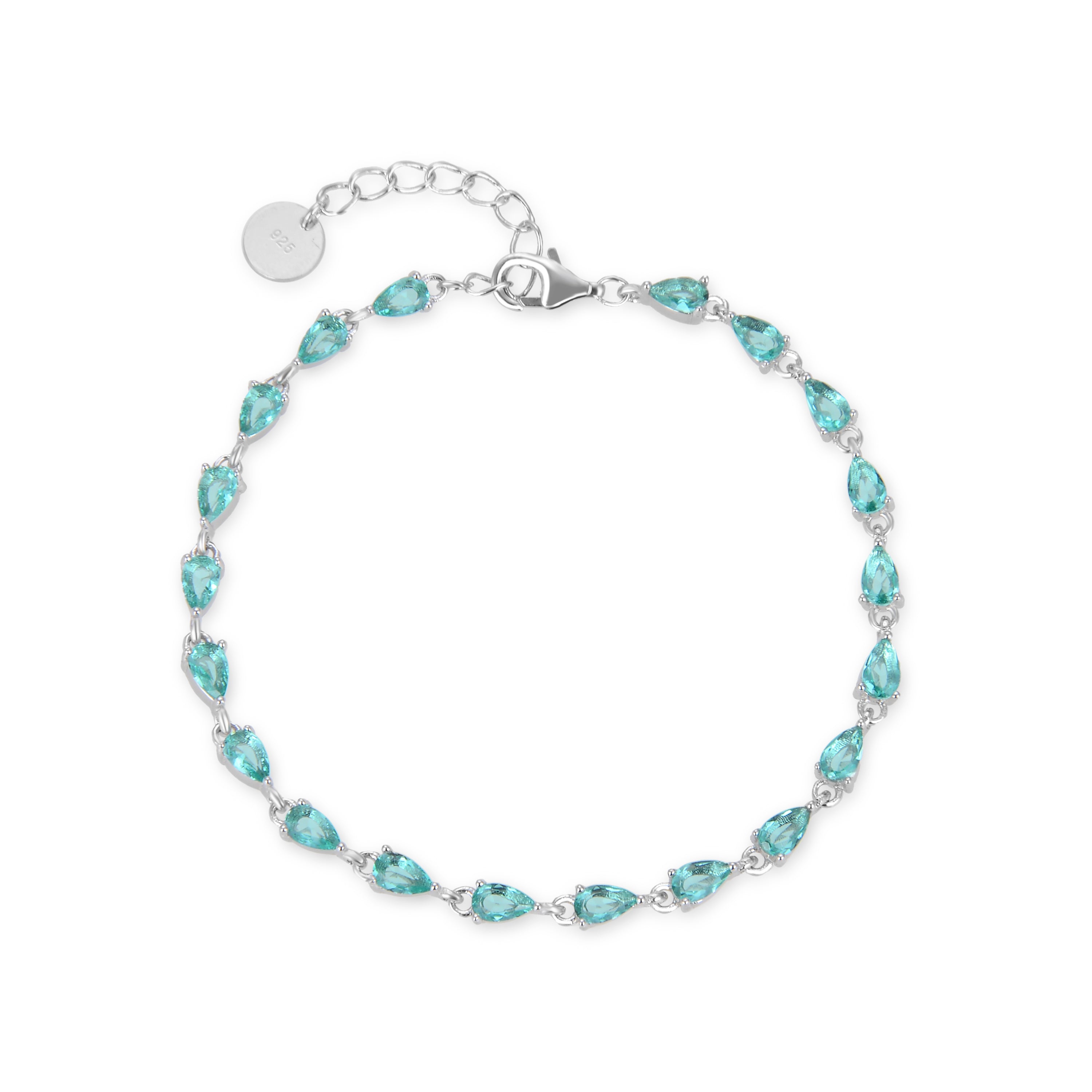 Pulsera de Plata de Ley 925 con Circonita Esmeralda acabada en rodio - Muanyala