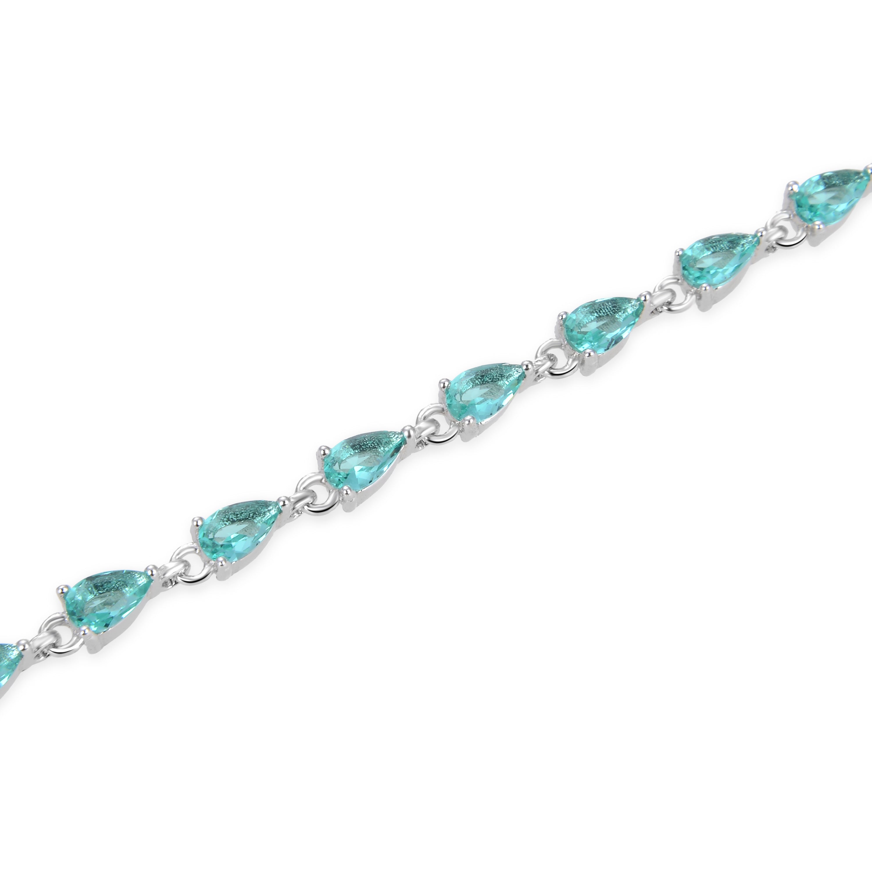Pulsera de Plata de Ley 925 con Circonita Esmeralda acabada en rodio - Muanyala