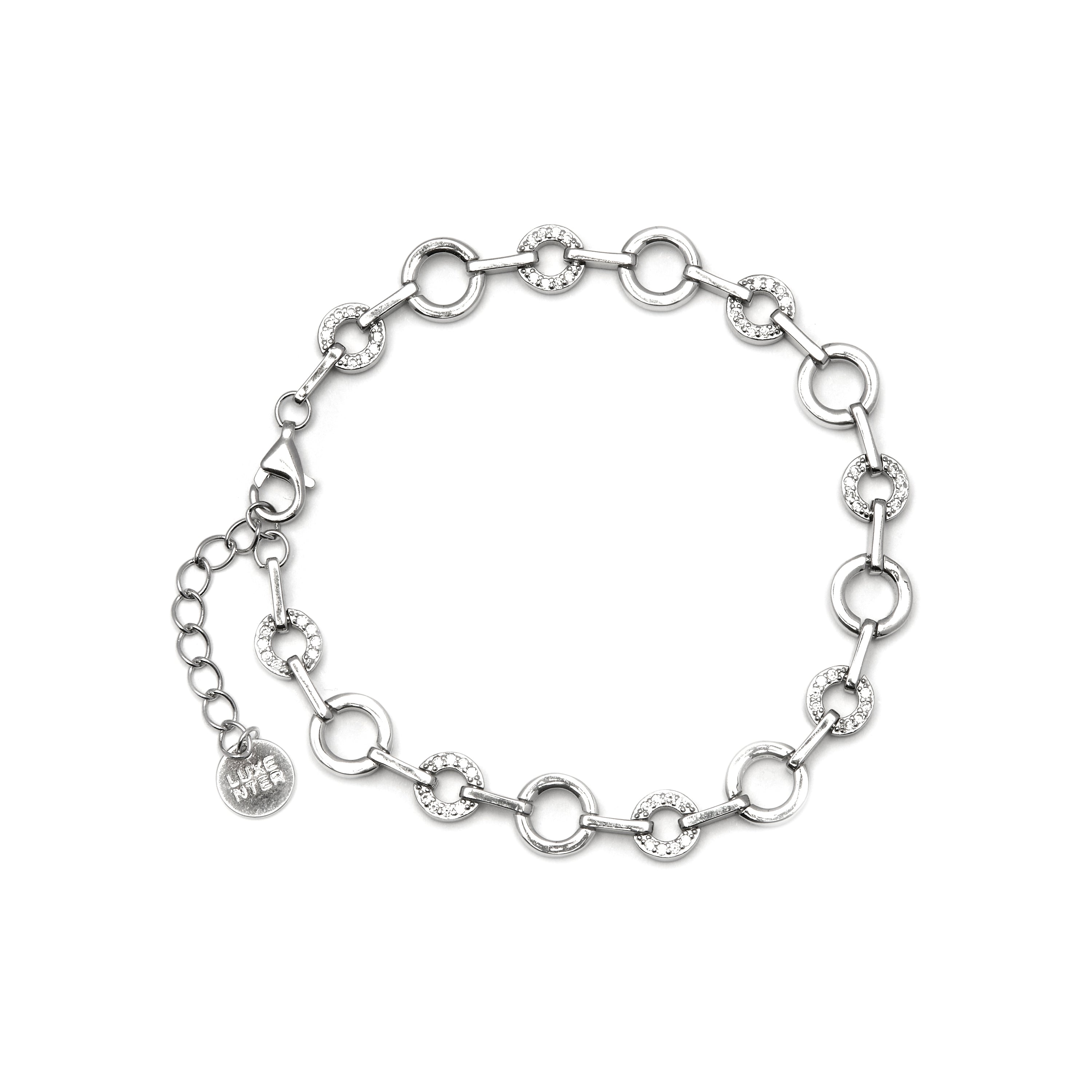 Pulseira de Prata de Lei 925 com Zircónia Brilhante acabada em ródio - Pyxis