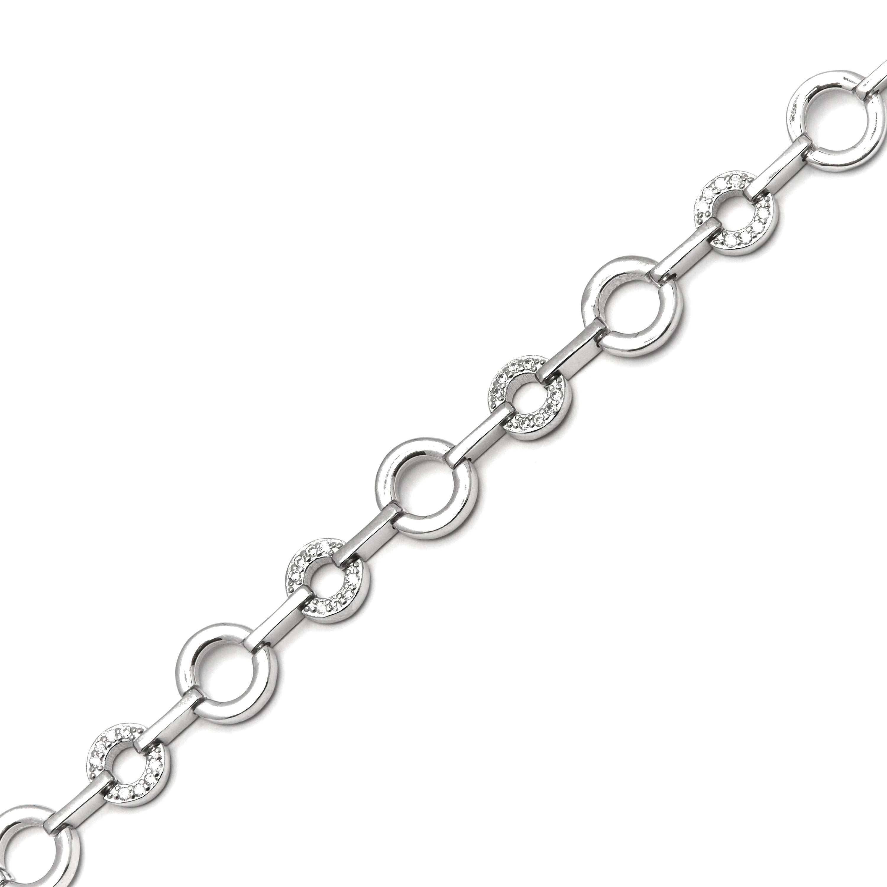 Pulseira de Prata de Lei 925 com Zircónia Brilhante acabada em ródio - Pyxis