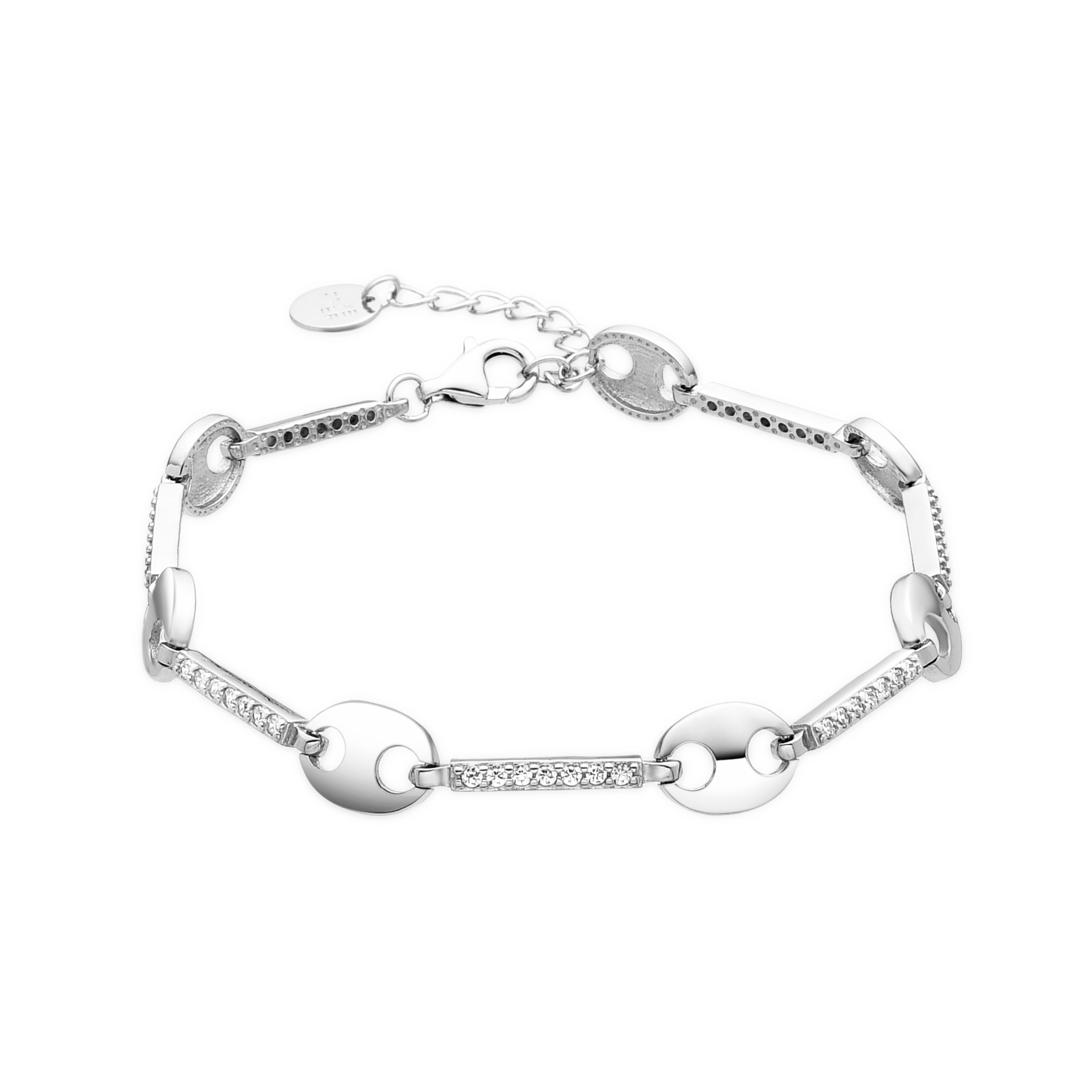 Pulsera de Plata de Ley 925 y Circonita Brillante acabado en rodio - Mohali