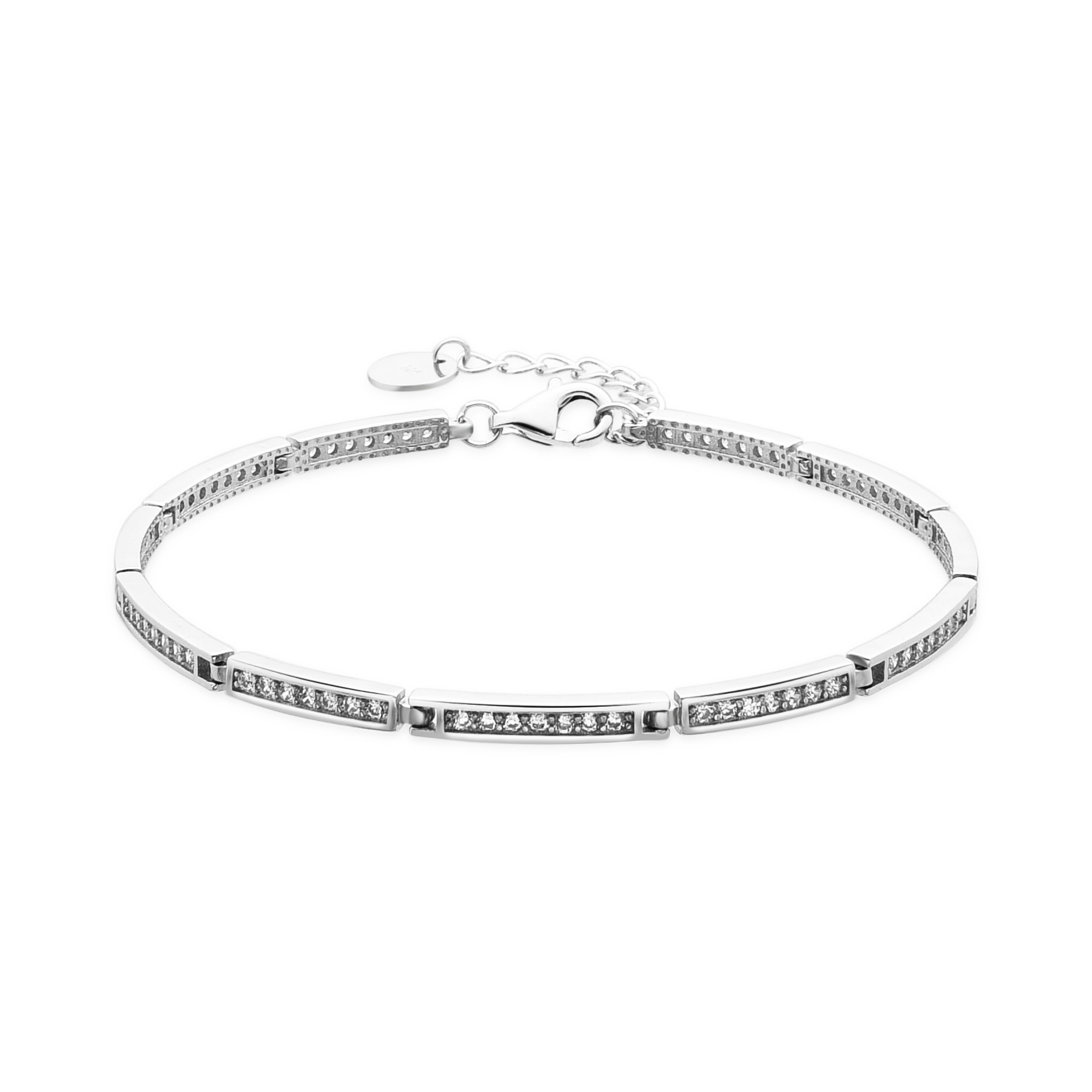 Pulseira de Prata de Lei 925 e Zircónia Brilhante com acabamento em ródio - Thuki