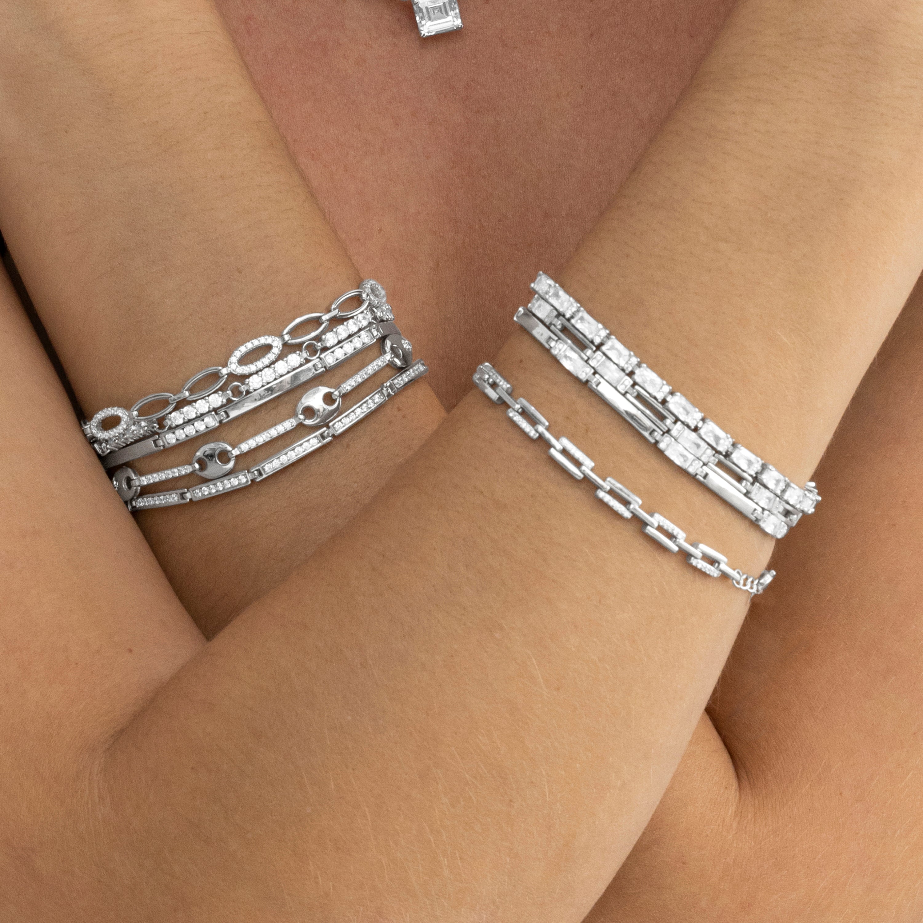 Pulseira de Prata de Lei 925 e Zircónia Brilhante com acabamento em ródio - Thuki