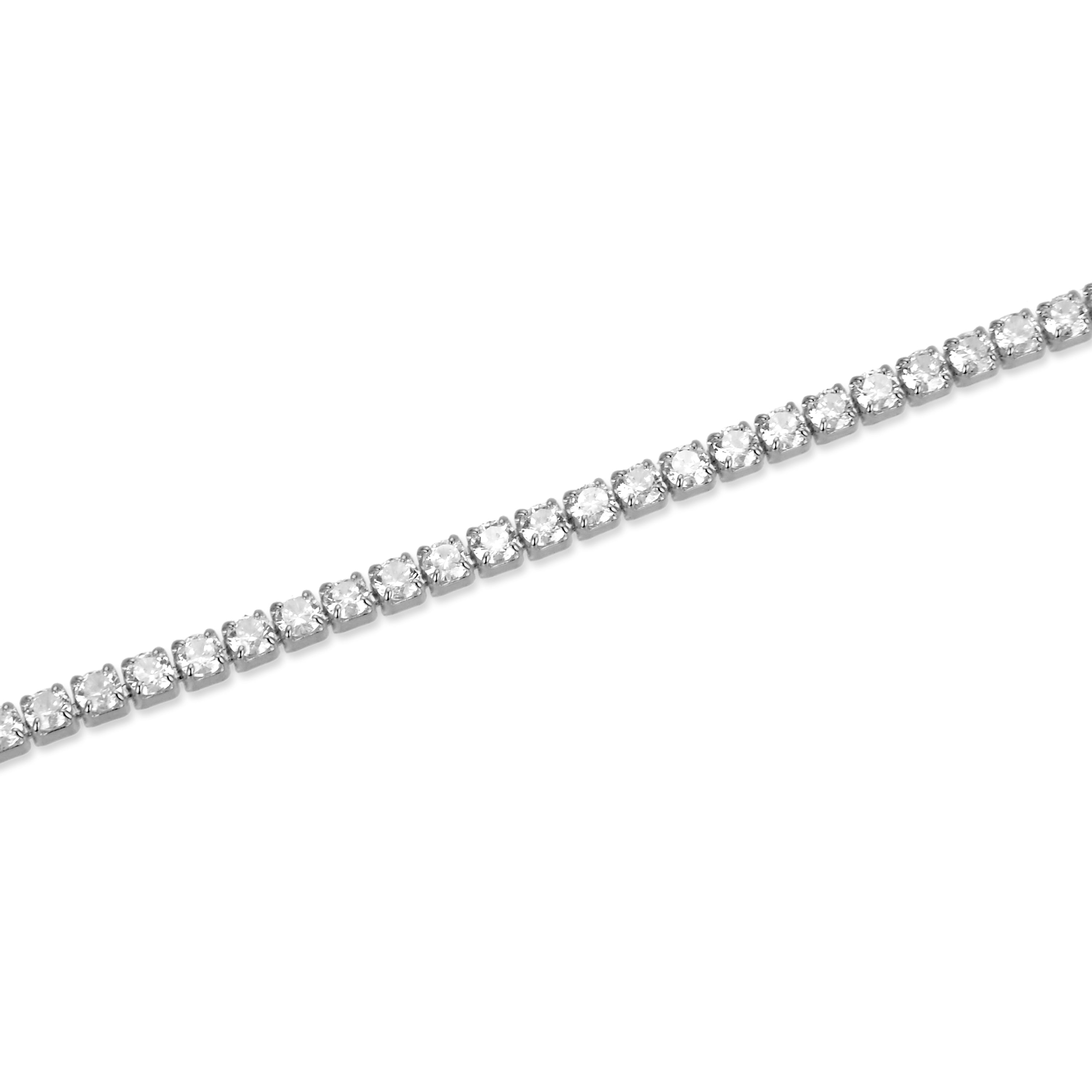 925 Sterling Silver Bracelet with Brilliant Zirconia finished in Rhodium - Tahu