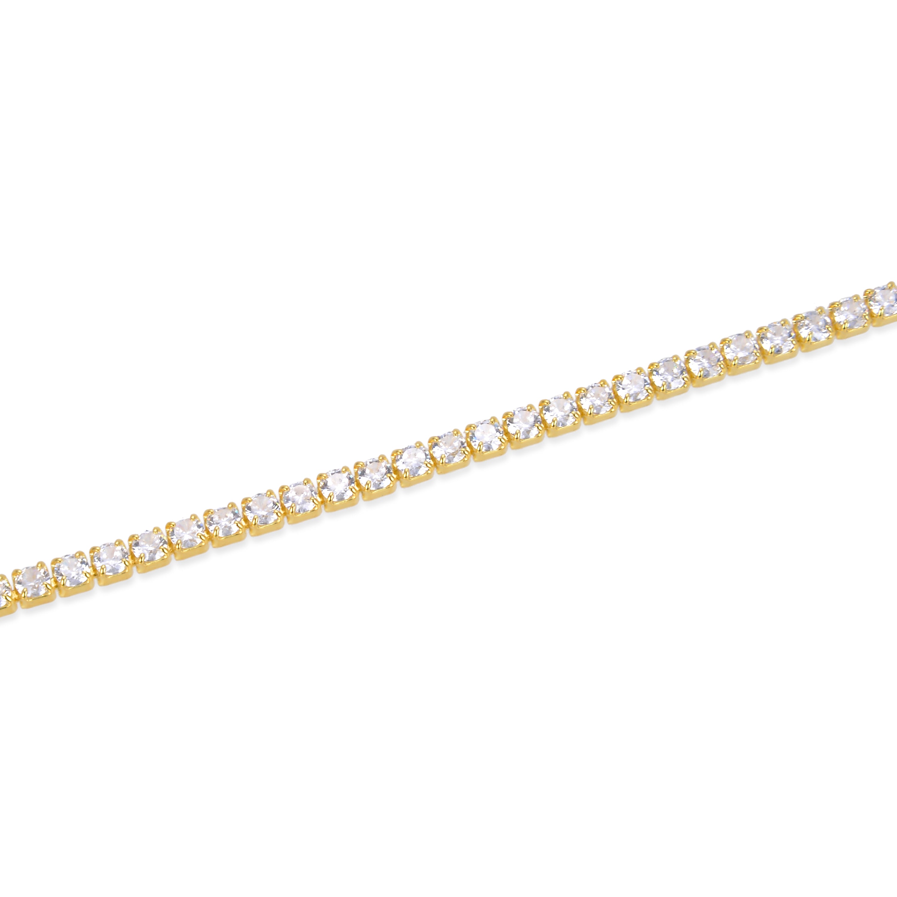 Bracelet en argent sterling 925 avec zircon brillant fini en or jaune 18K - Tahu