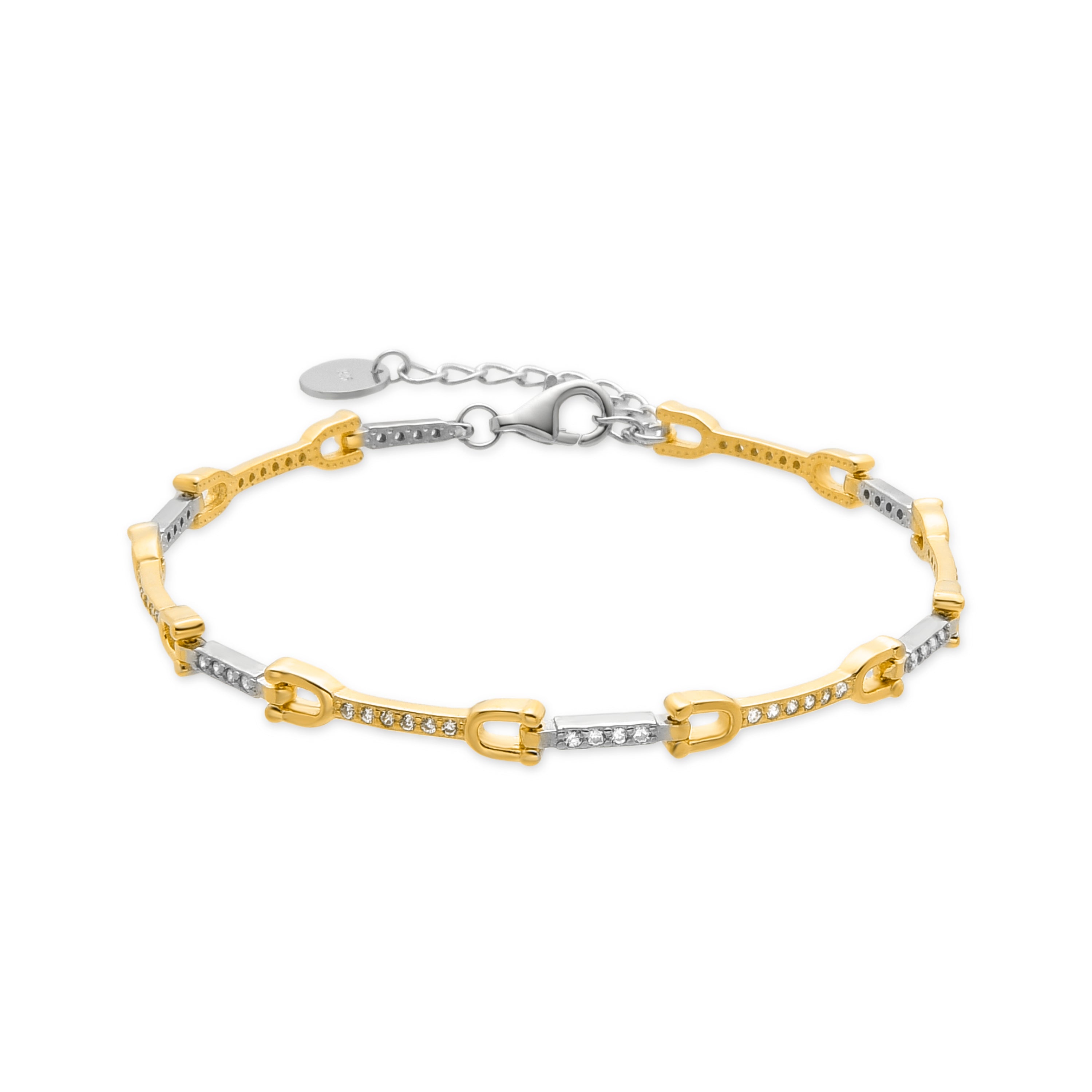 925er Sterling Silberarmband mit Zirkonia, vergoldet mit 18K Gelbgold - Azhla