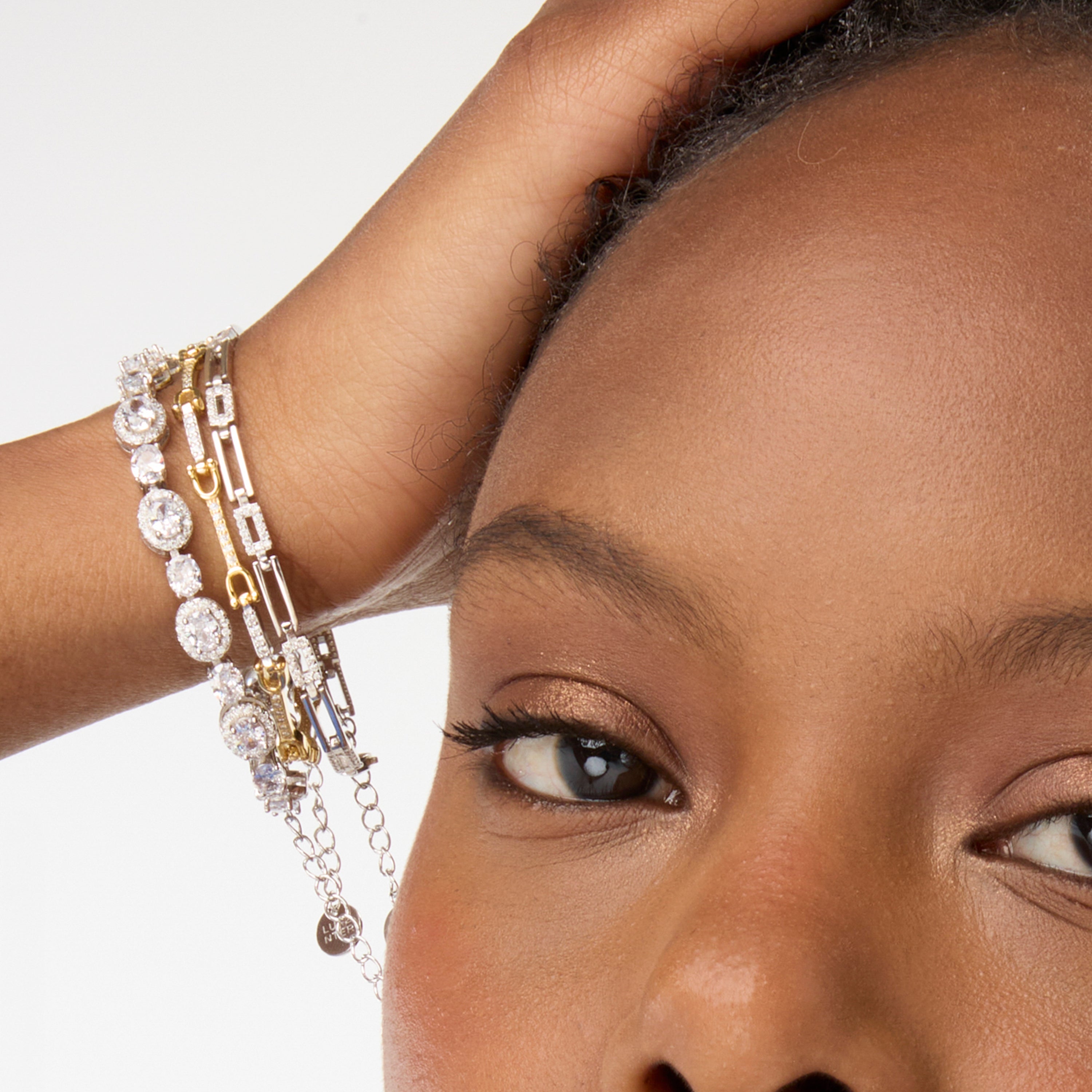 925er Sterling Silberarmband mit Zirkonia, vergoldet mit 18K Gelbgold - Azhla
