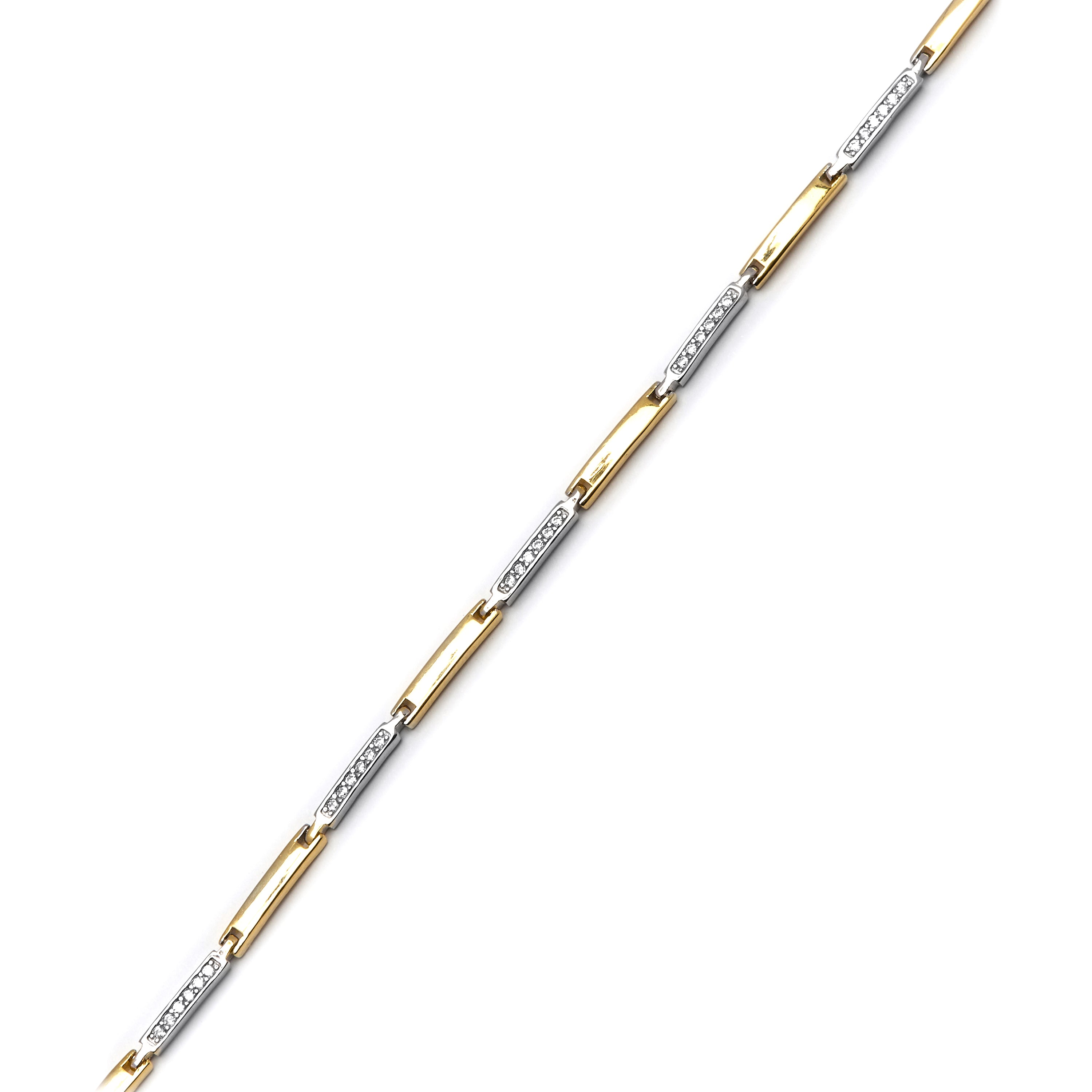 Bracelet en argent sterling 925 avec zircon brillant fini en or jaune 18K - Kishan