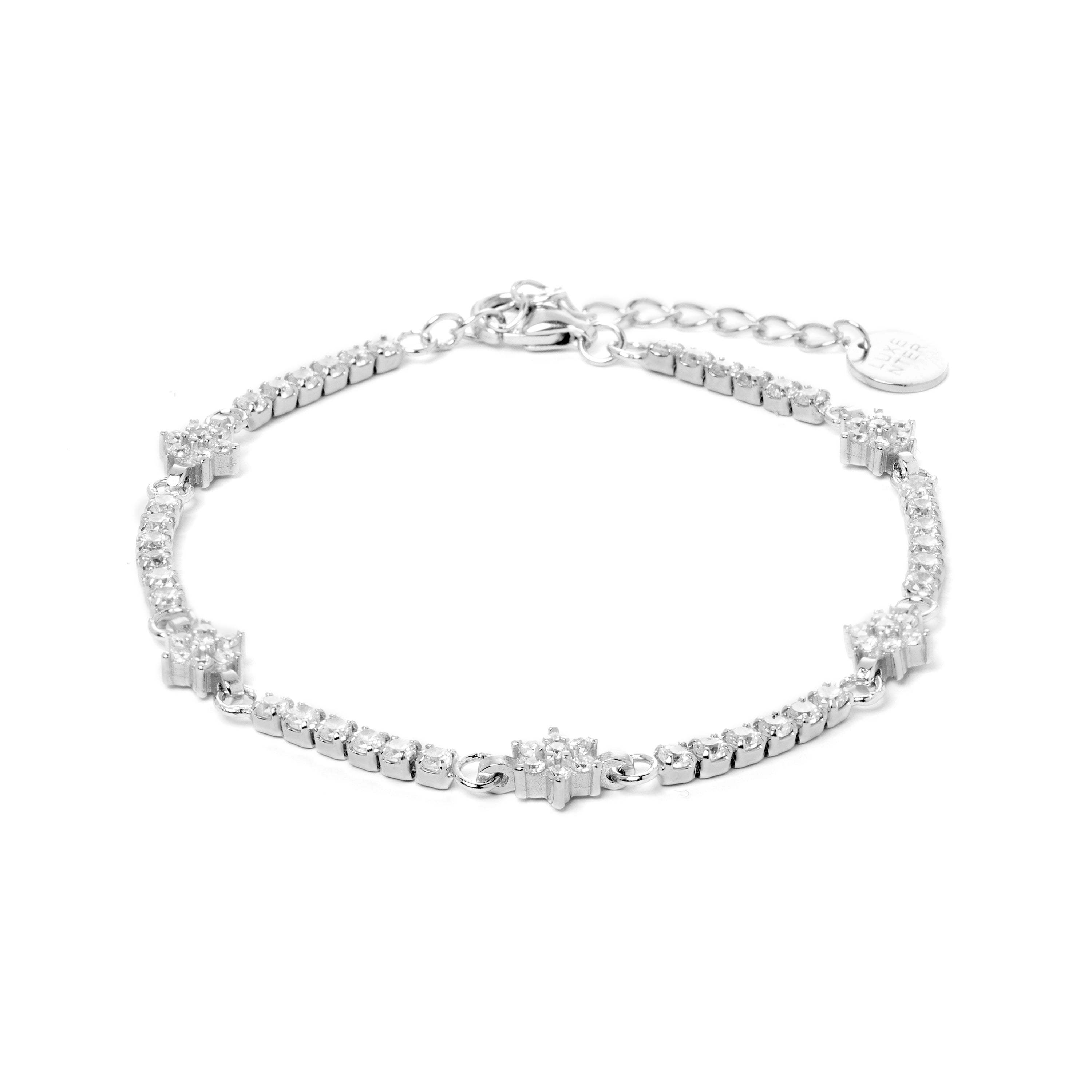 925er Sterlingsilberarmband mit funkelndem Zirkonia, rhodiniert - Dader