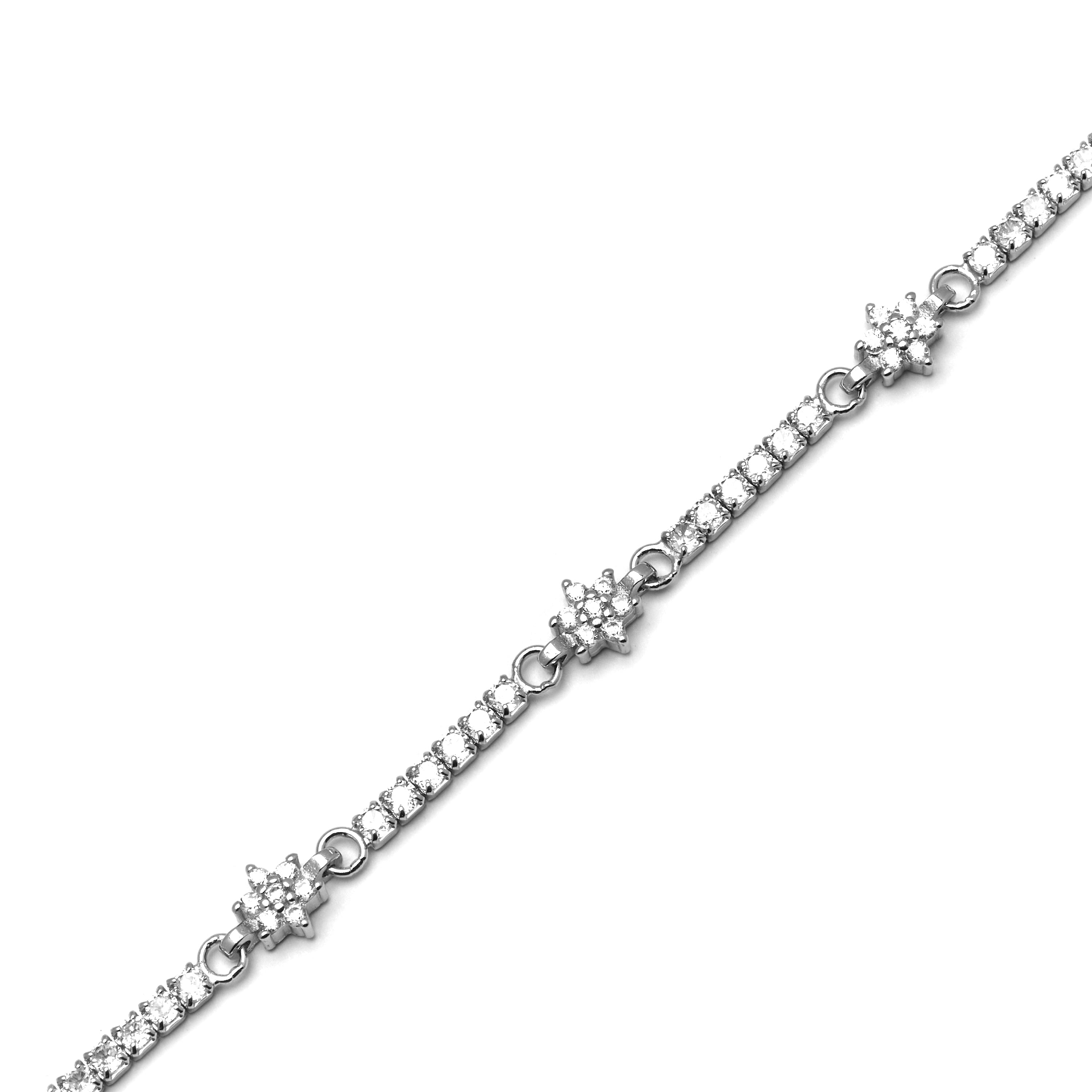 Pulseira de Prata de Lei 925 com Zircónia Brilhante acabada em ródio - Dader