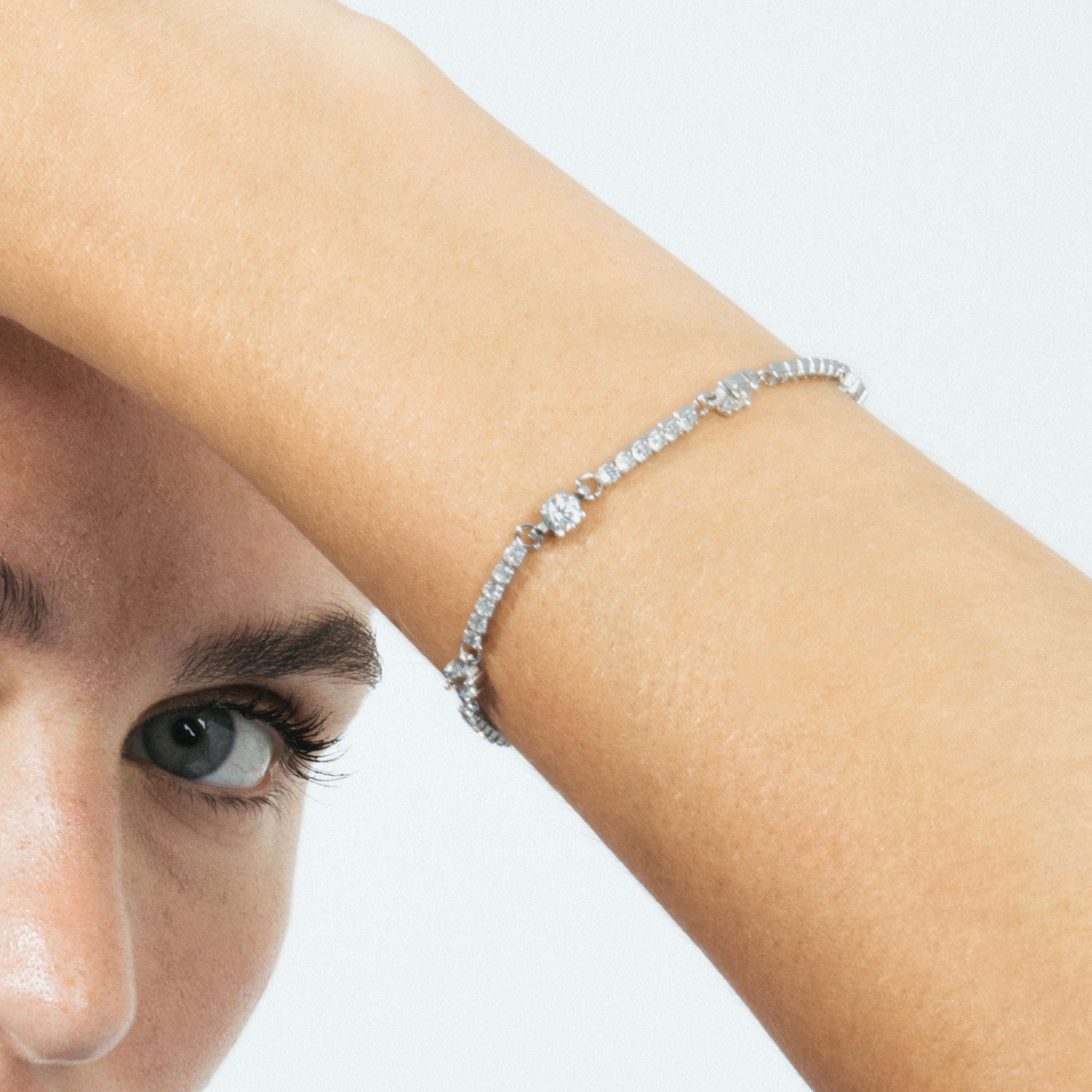 Bracciale in Argento Sterling 925 con Zirconia Brillante finito in Rodio - Zarno