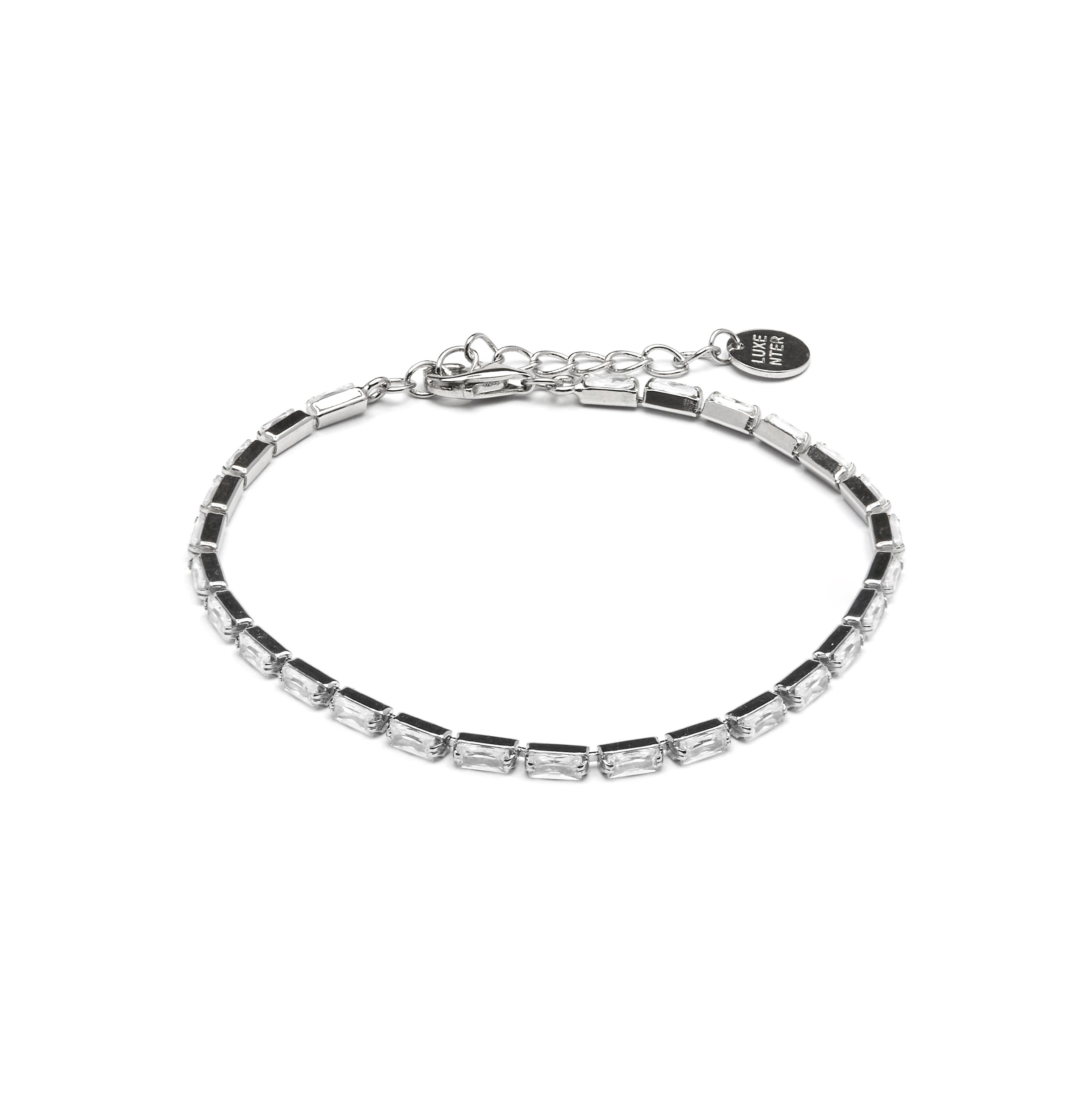 Bracciale in Argento Sterling 925 con Zirconia Cubica brillante finito in rodio - Alku