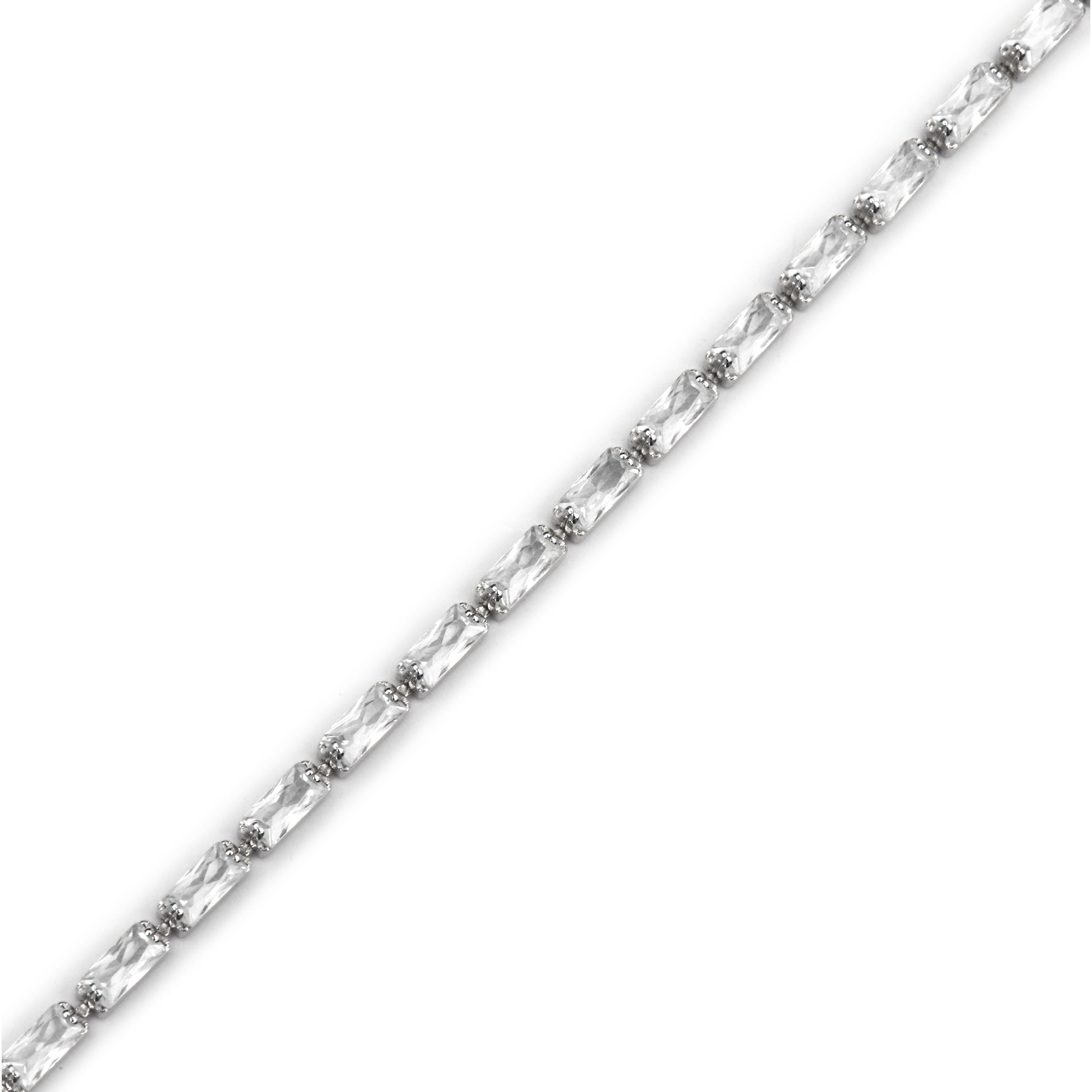 Bracciale in Argento Sterling 925 con Zirconia Cubica brillante finito in rodio - Alku