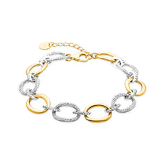 Pulsera de Plata de Ley 925 y Circonita Brillante acabado oro 18k - Dubol