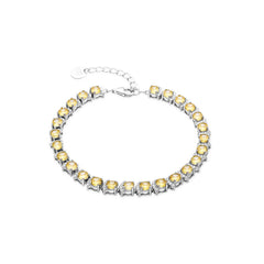 925er Sterling Silberarmband mit Padparadscha rhodiniert - Zinri