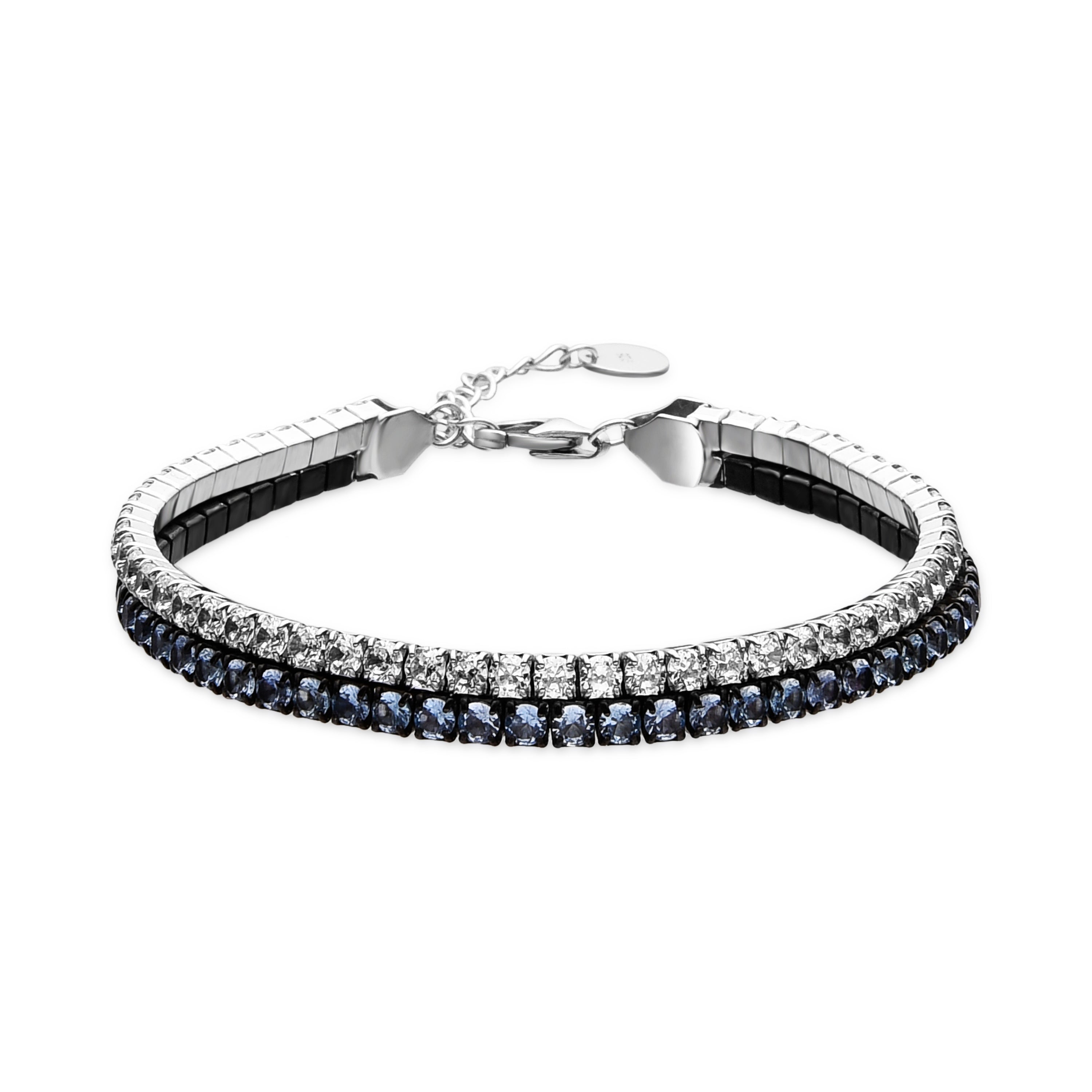 Bracelet Argent 925 et Zircons Multicolores finition rhodié - Kheko