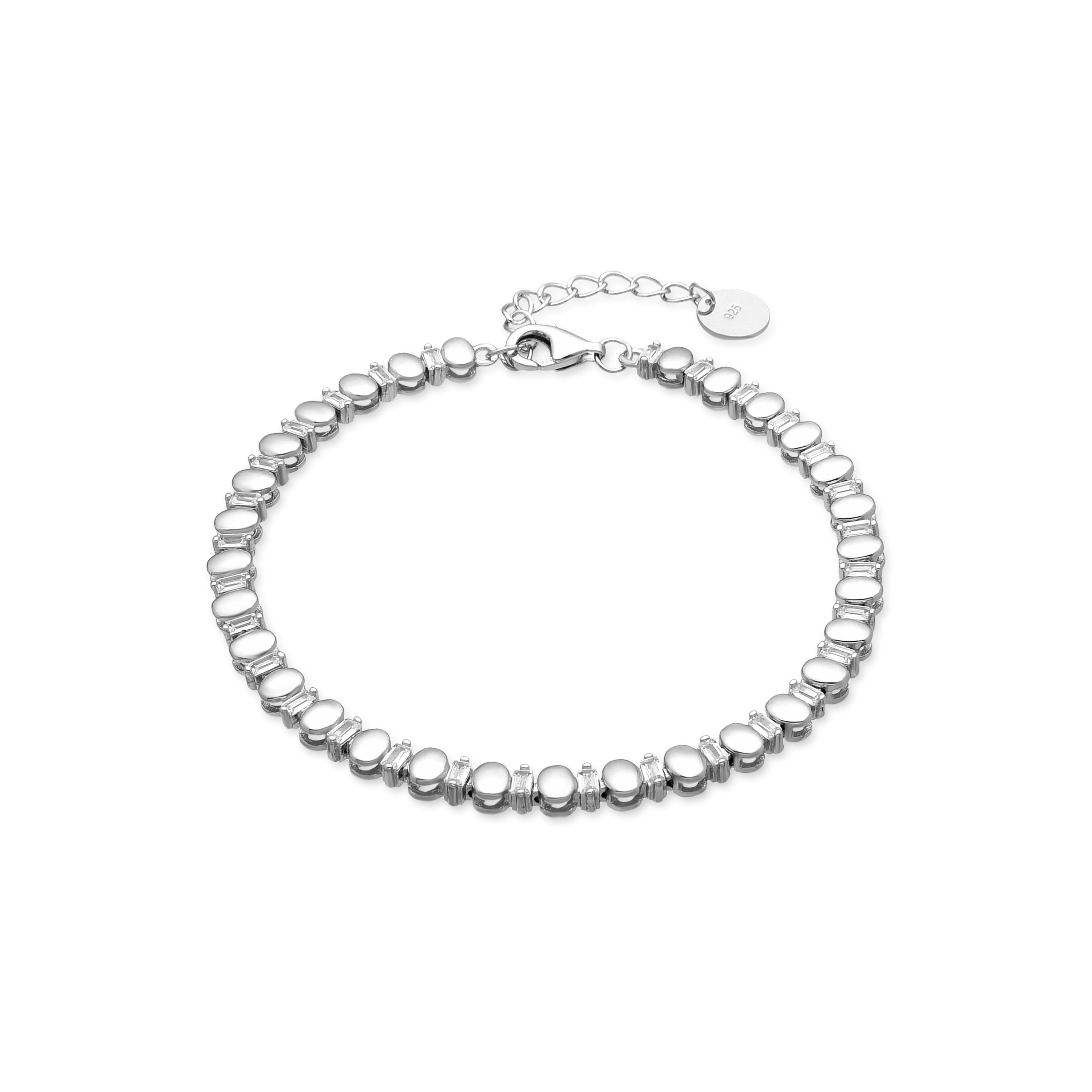 Collar de Plata de Ley 925 y Circonita Brillante acabado rodio - Hidot