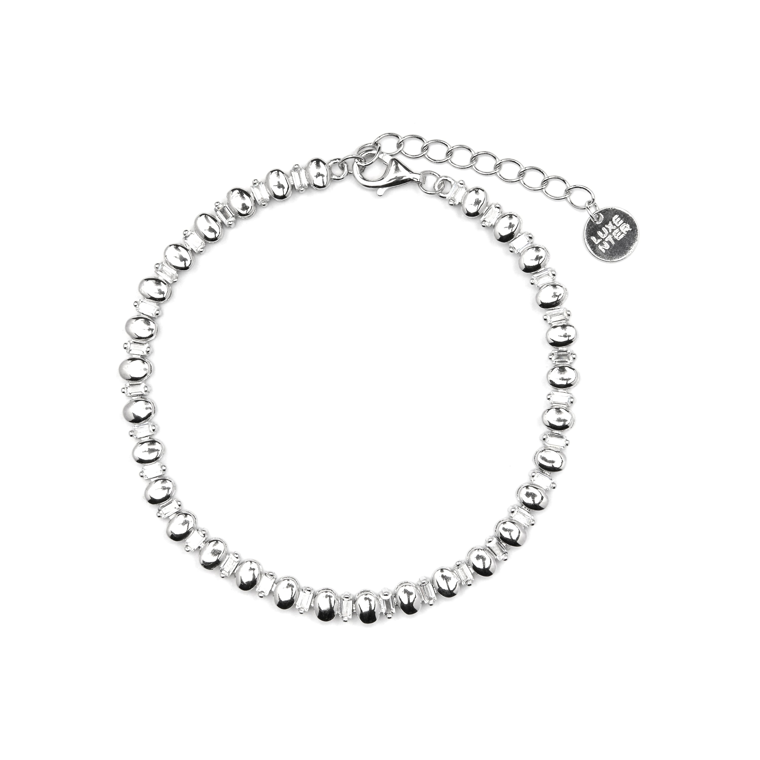 Pulsera de Plata de Ley 925 y Circonita Brillante acabado rodio - Hidot