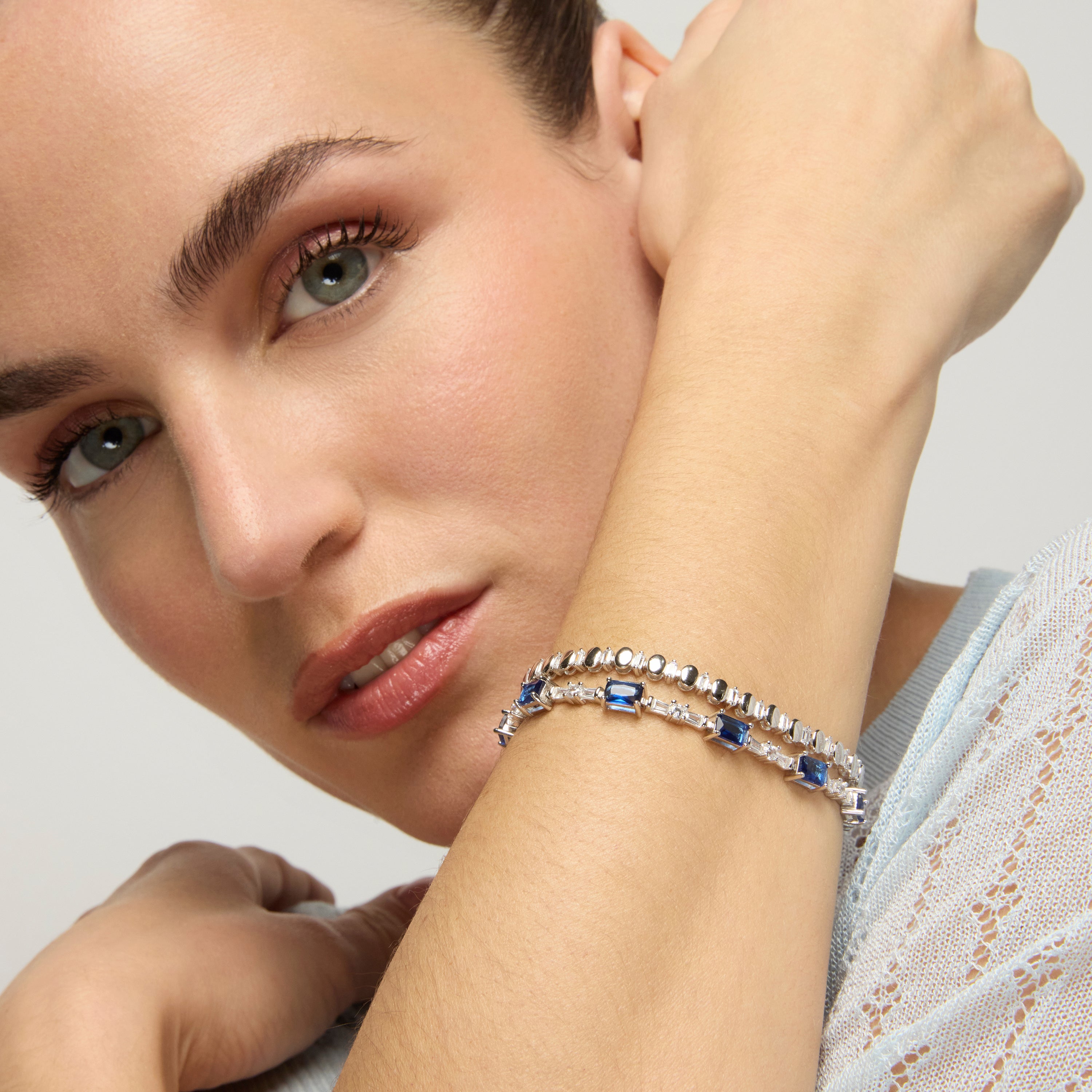 Collar de Plata de Ley 925 y Circonita Brillante acabado rodio - Hidot