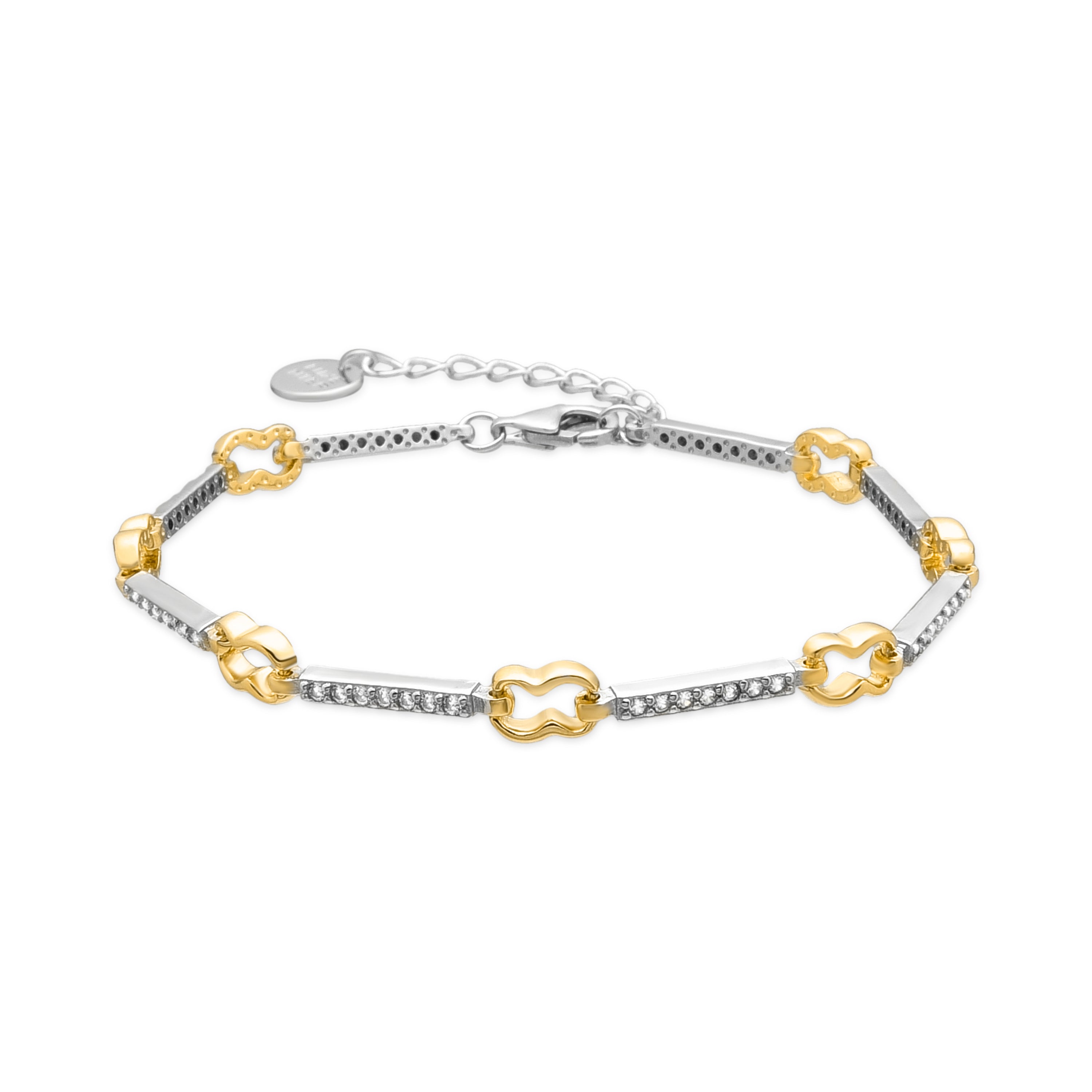 Armband aus 925er Sterlingsilber und funkelndem Zirkonia mit 18k Gelbgold-Finish - Daraya