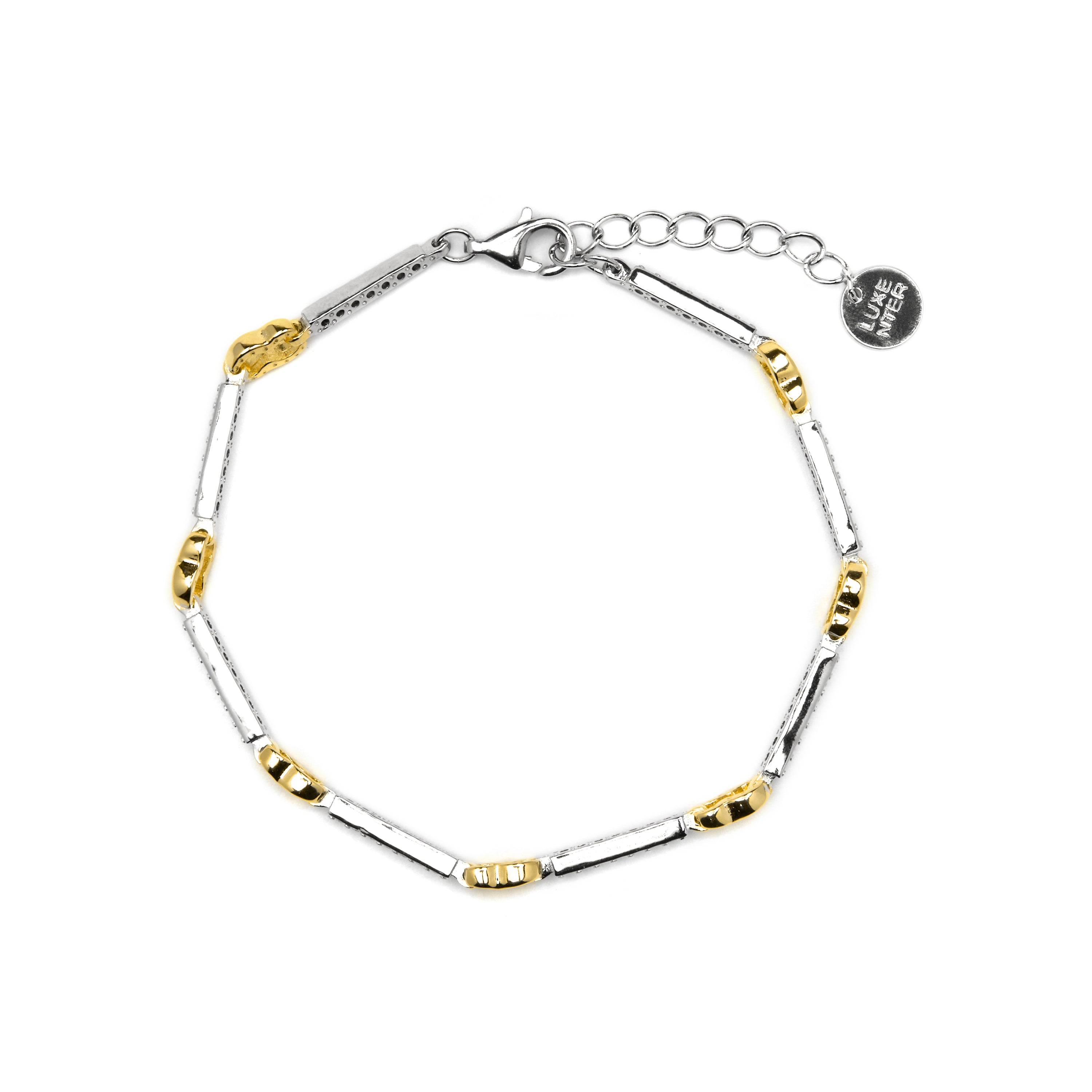 Armband aus 925er Sterlingsilber und funkelndem Zirkonia mit 18k Gelbgold-Finish - Daraya