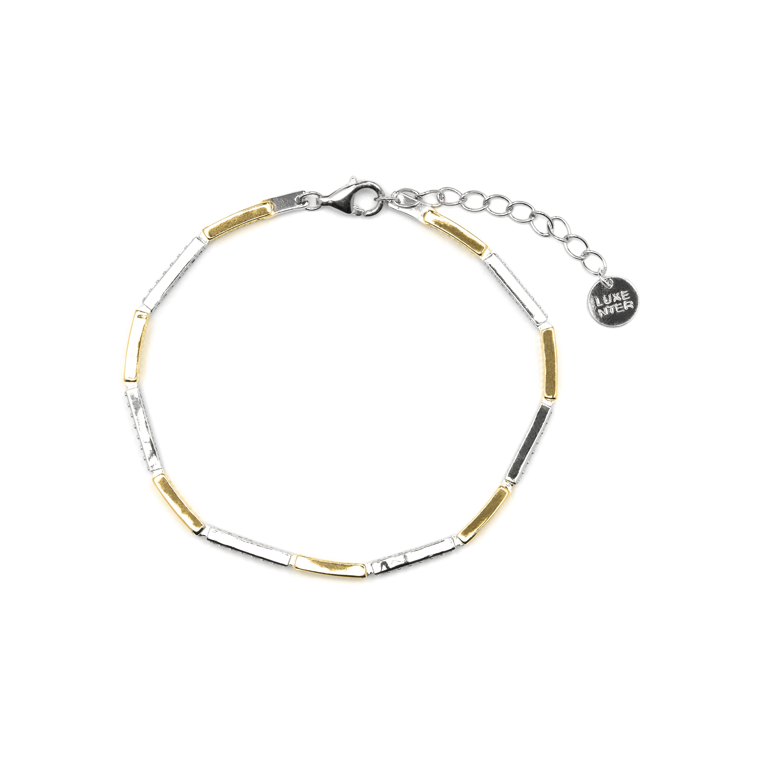 Bracelet en argent sterling 925 et zircon brillant finition or jaune 18k - Athit