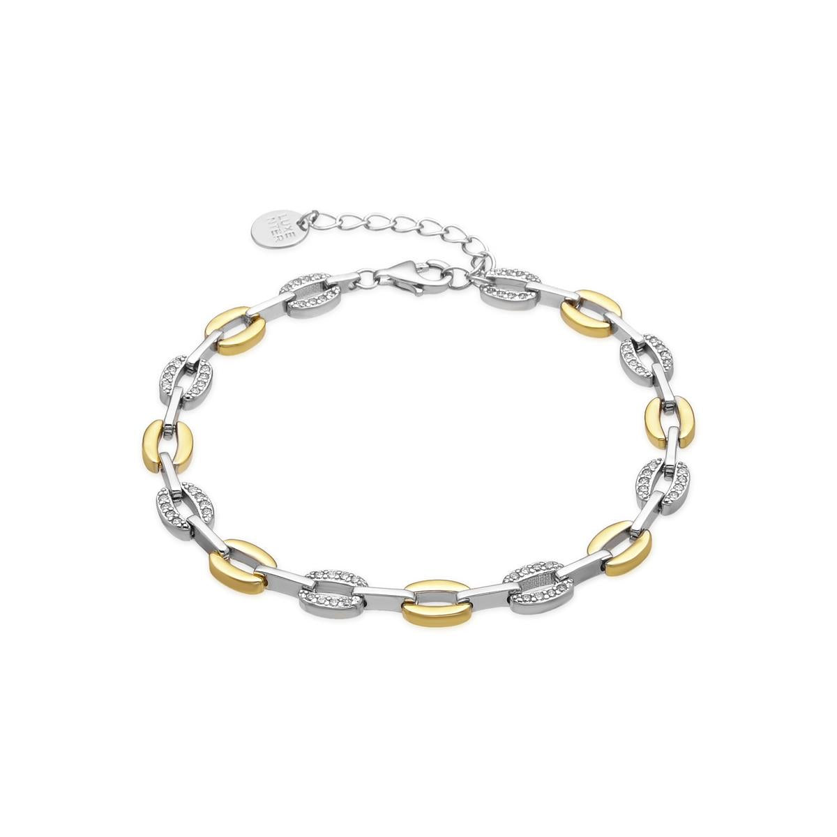 Pulsera de Plata de Ley 925 y Circonita Brillante acabado oro amarillo de 18k - Talor