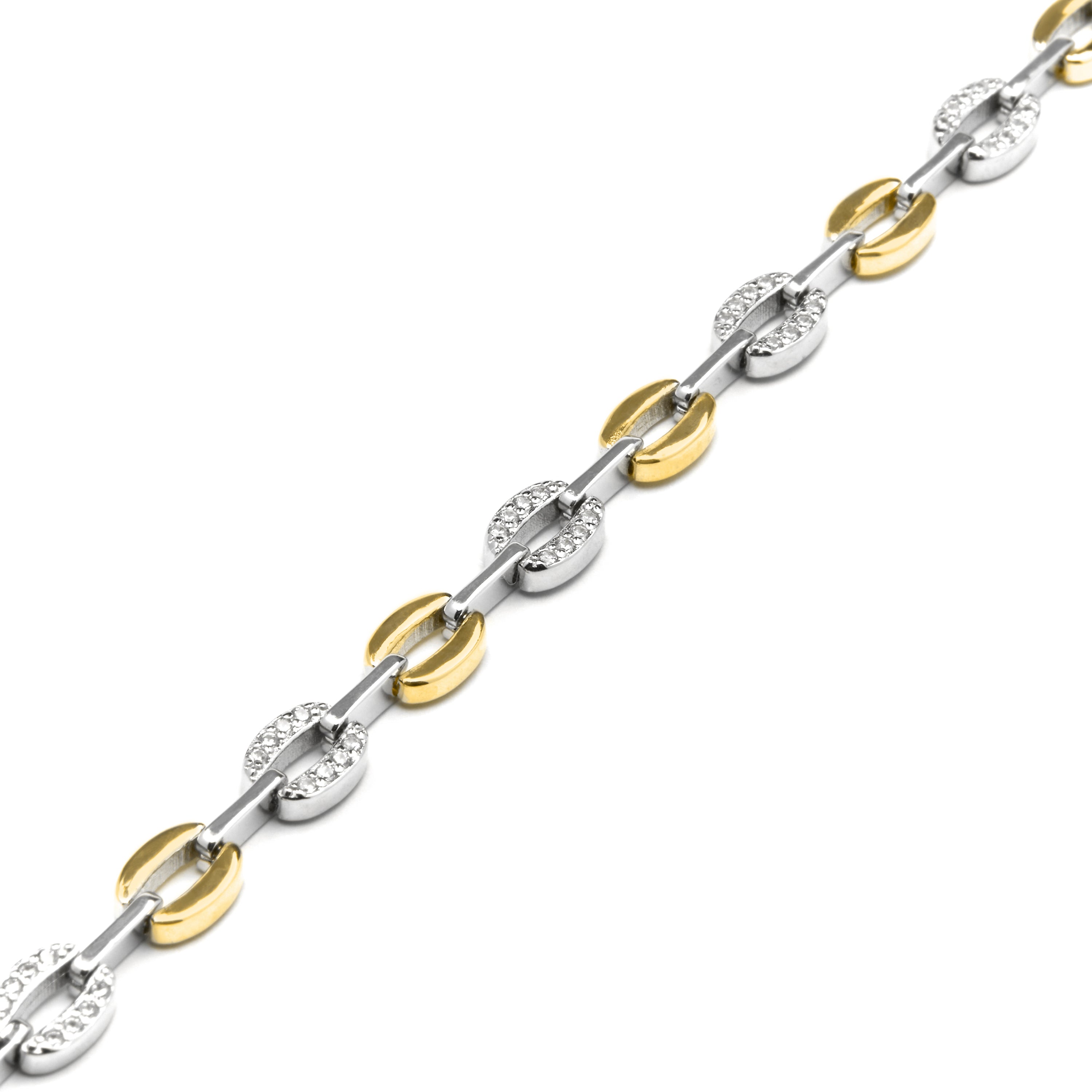 Pulseira de Prata de Lei 925 e Zircónia Brilhante acabamento em ouro amarelo de 18k - Talor