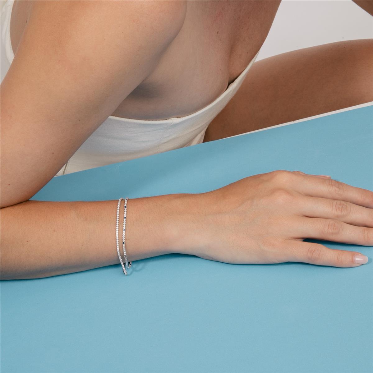 Pulsera de Plata de Ley 925 y Circonita Brillante acabado en rodio - Lubyo