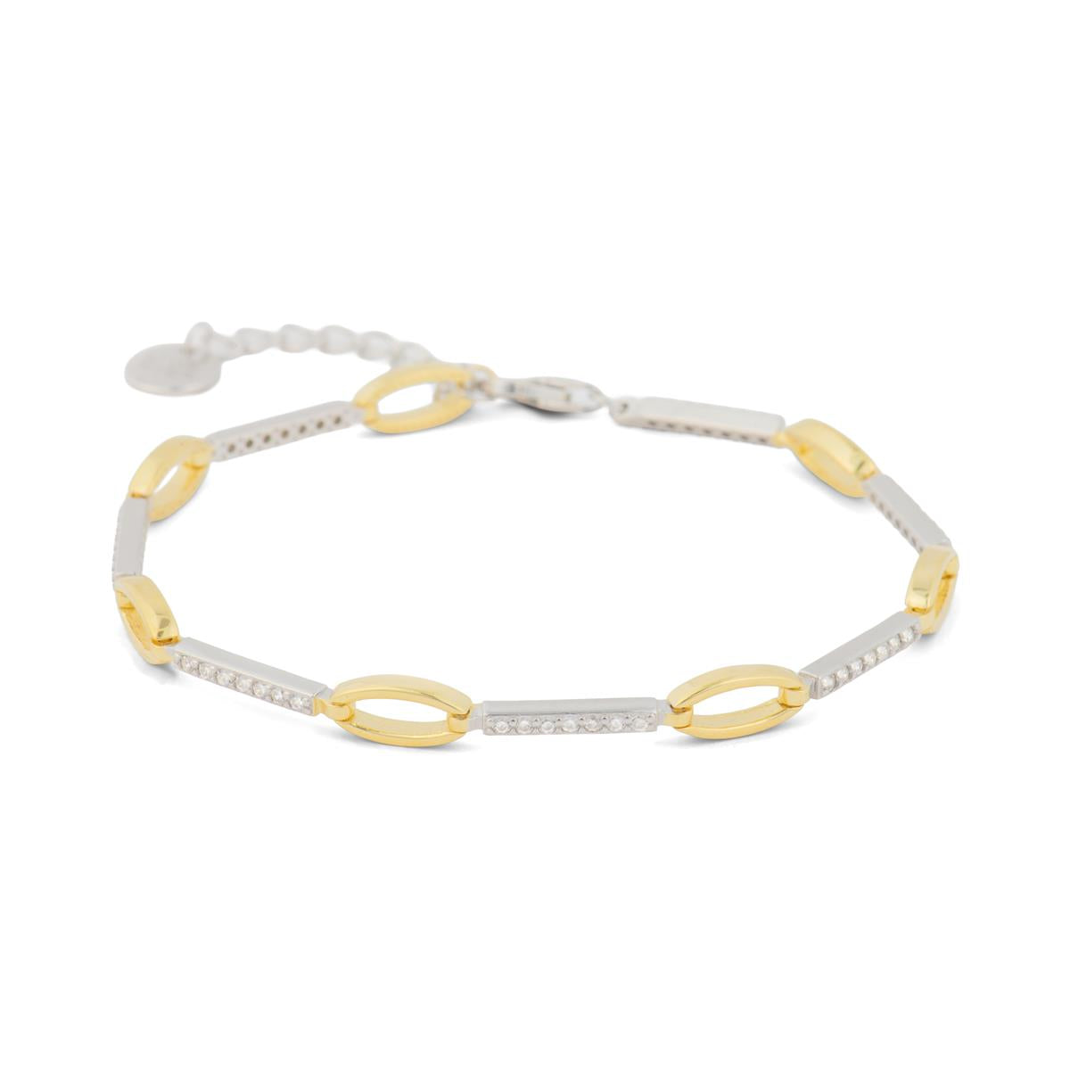 Pulsera de Plata de Ley 925 y Circonita Brillante acabado en oro amarillo 18k - Cacoh