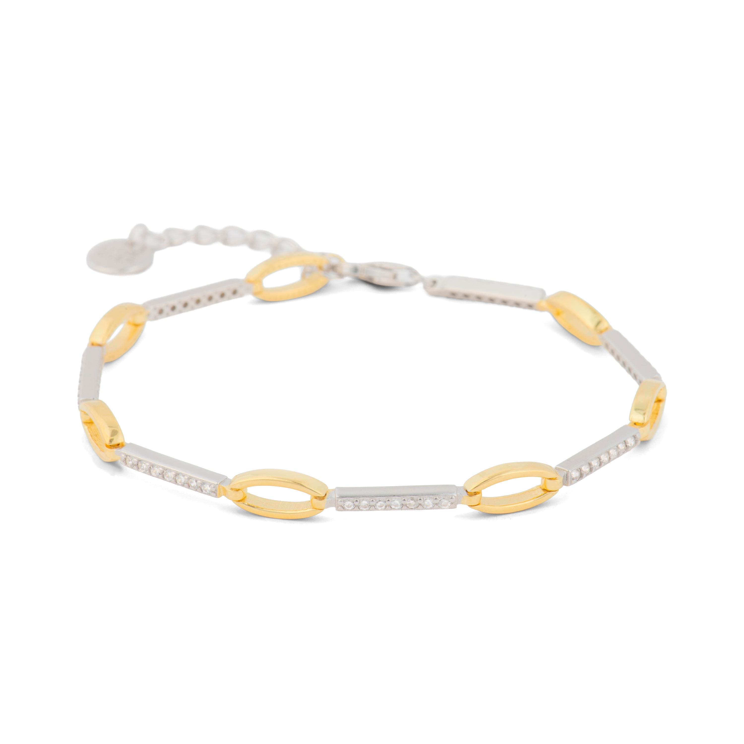 Armband aus 925 Sterlingsilber und funkelndem Zirkonia mit 18k Gelbgold-Finish - Cacoh