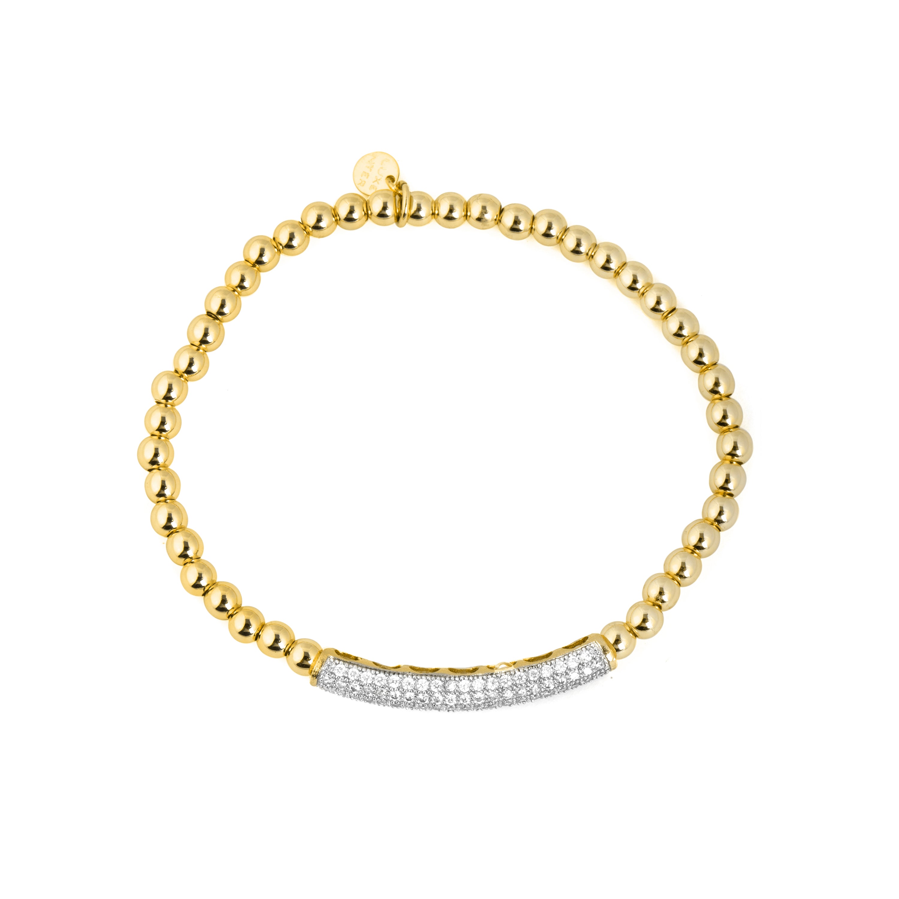 Pulseira de Zircónia Brilhante acabamento em ouro amarelo 18k - Basfri